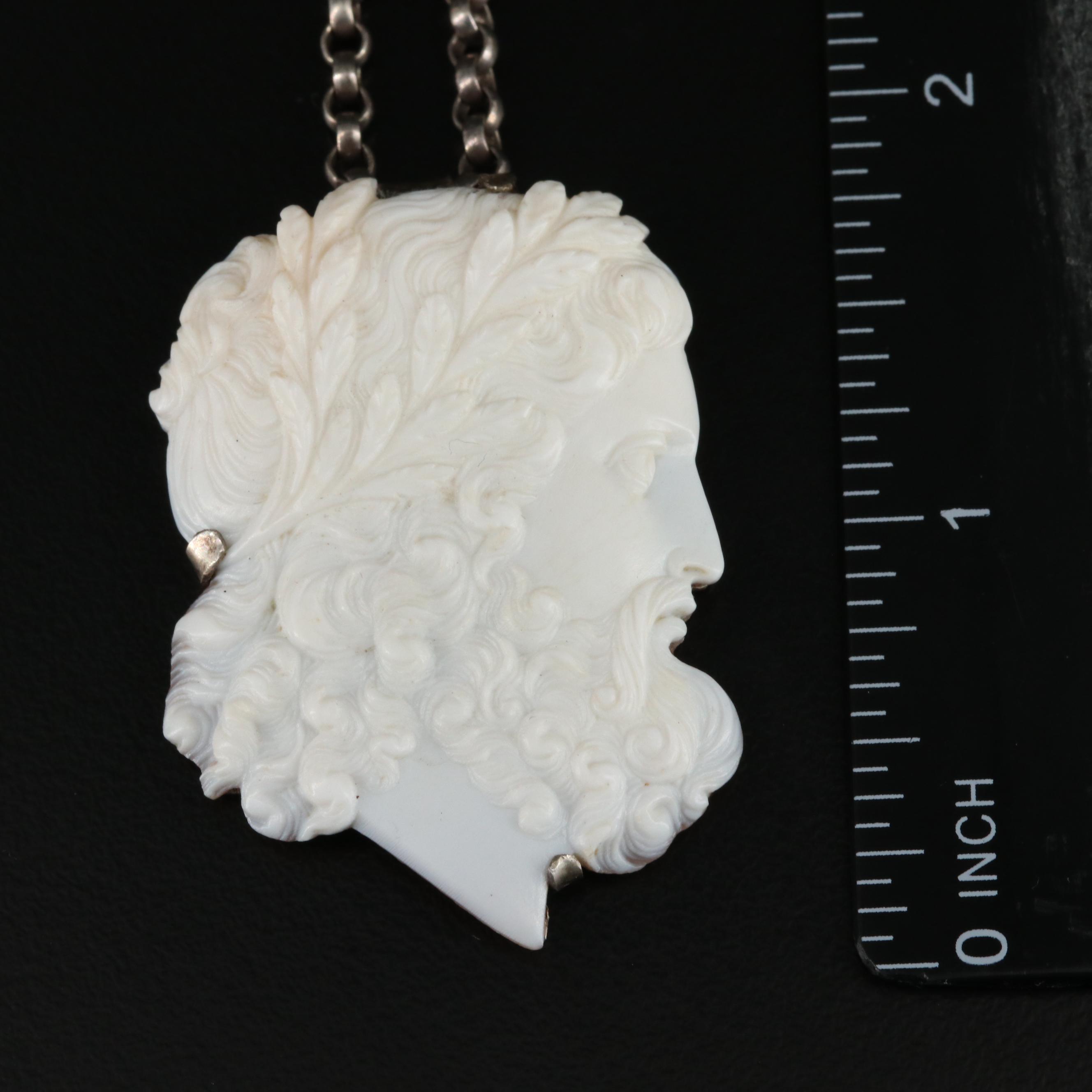 Sterling Shell Zeus Pendant Necklace and Loose Zeus Pendant