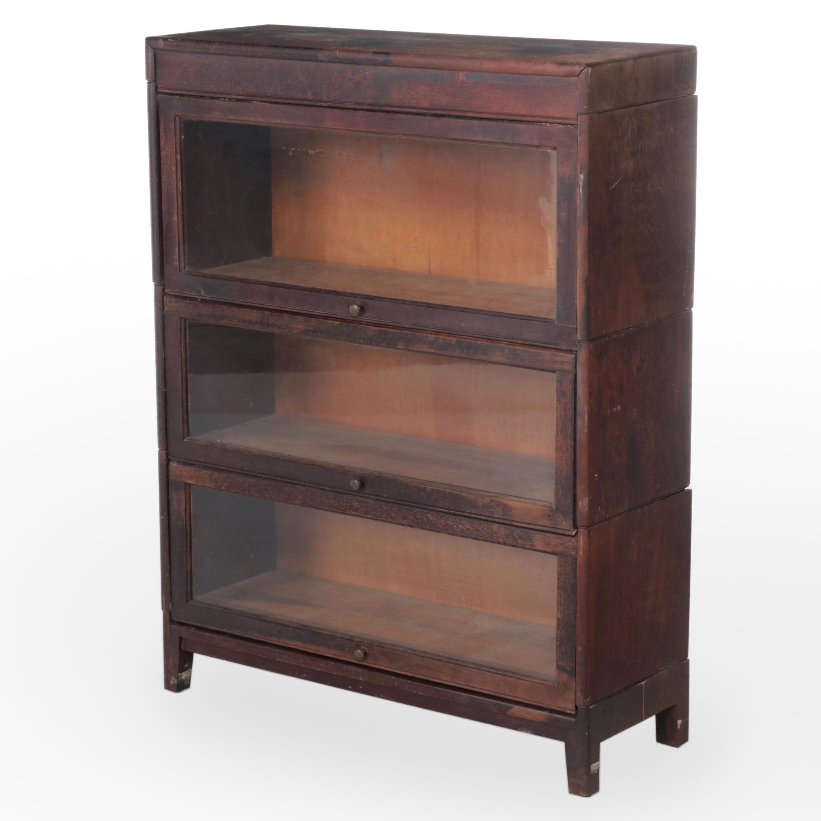 Gunn Furniture Co. Birch Three-Stack Barrister's Bookcase, Early 20th Century