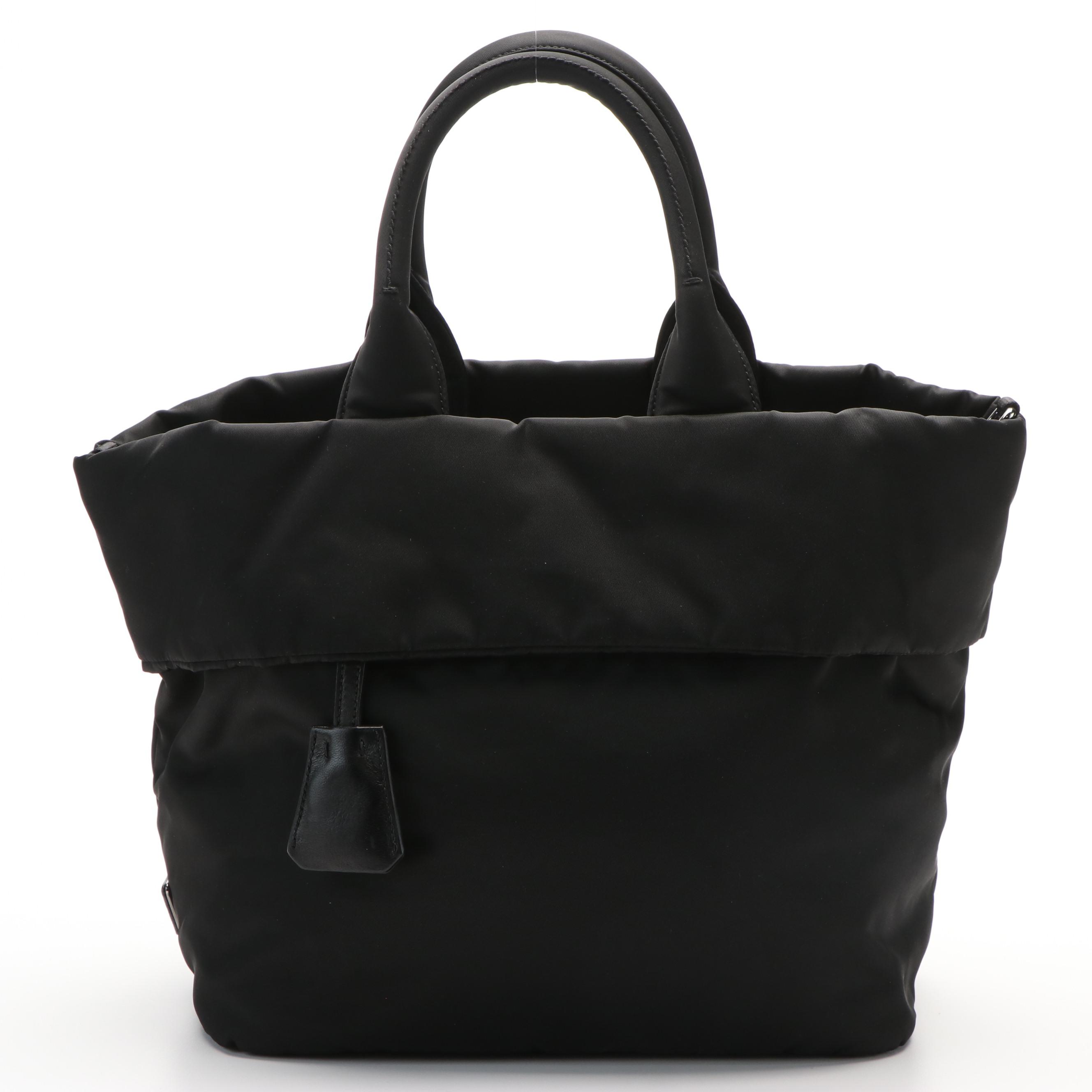 Prada Tessuto Black Nylon Reversible Tote