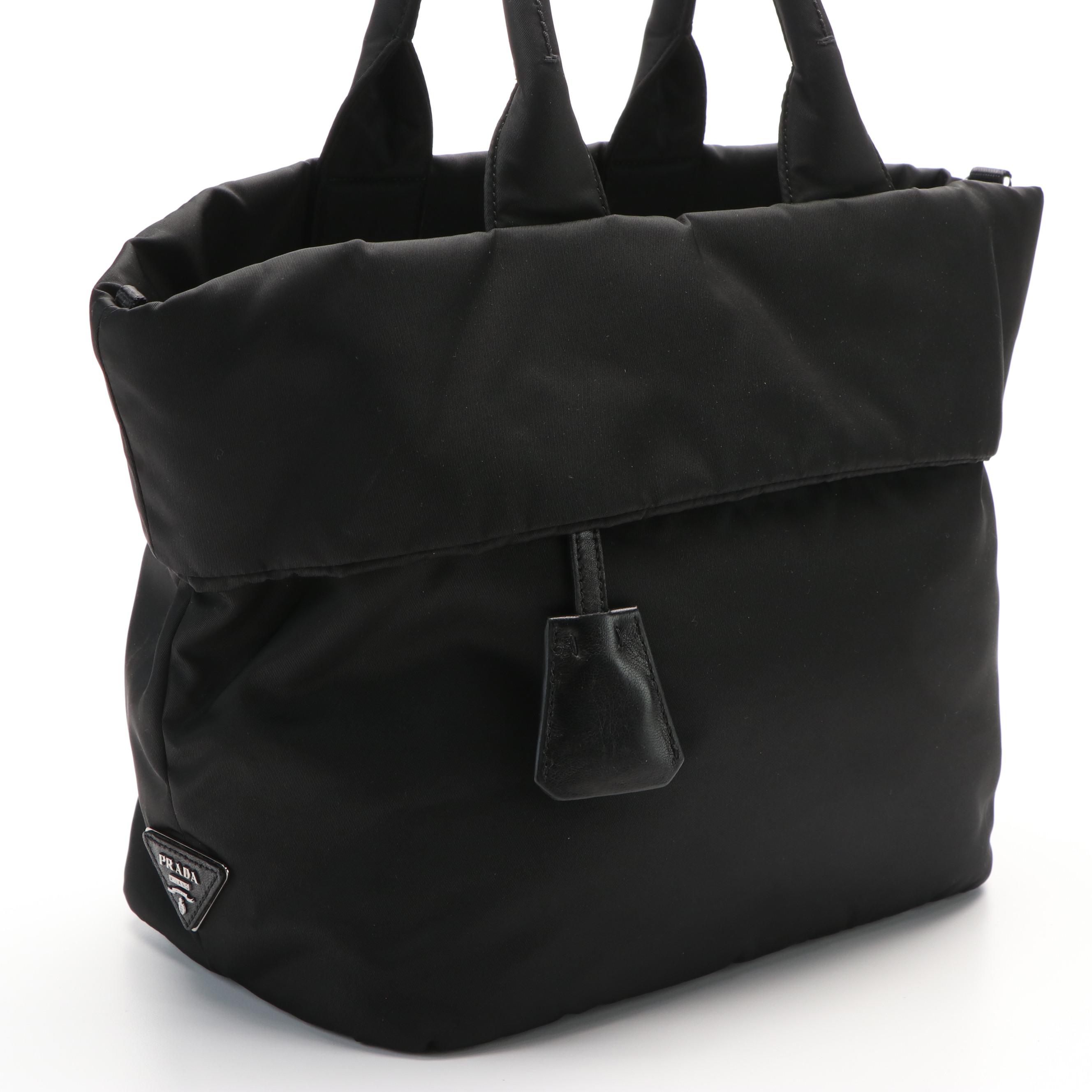 Prada Tessuto Black Nylon Reversible Tote