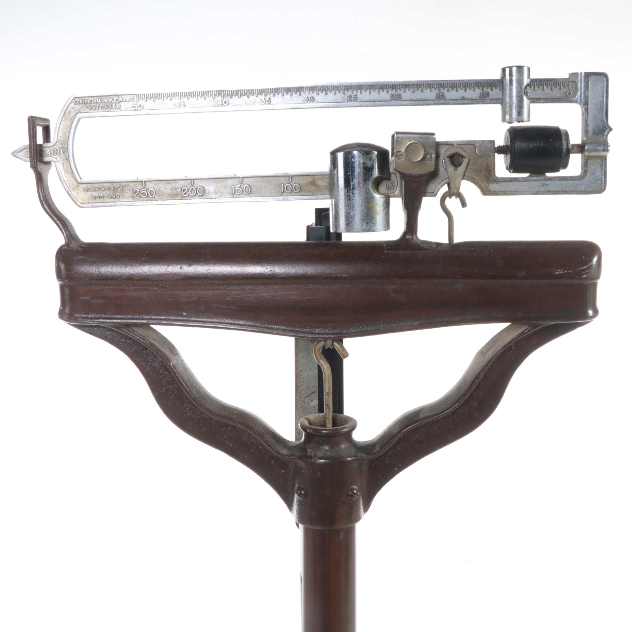 Continental Scale Works Doctor's Floor Scale, Early to Mid 20th Century