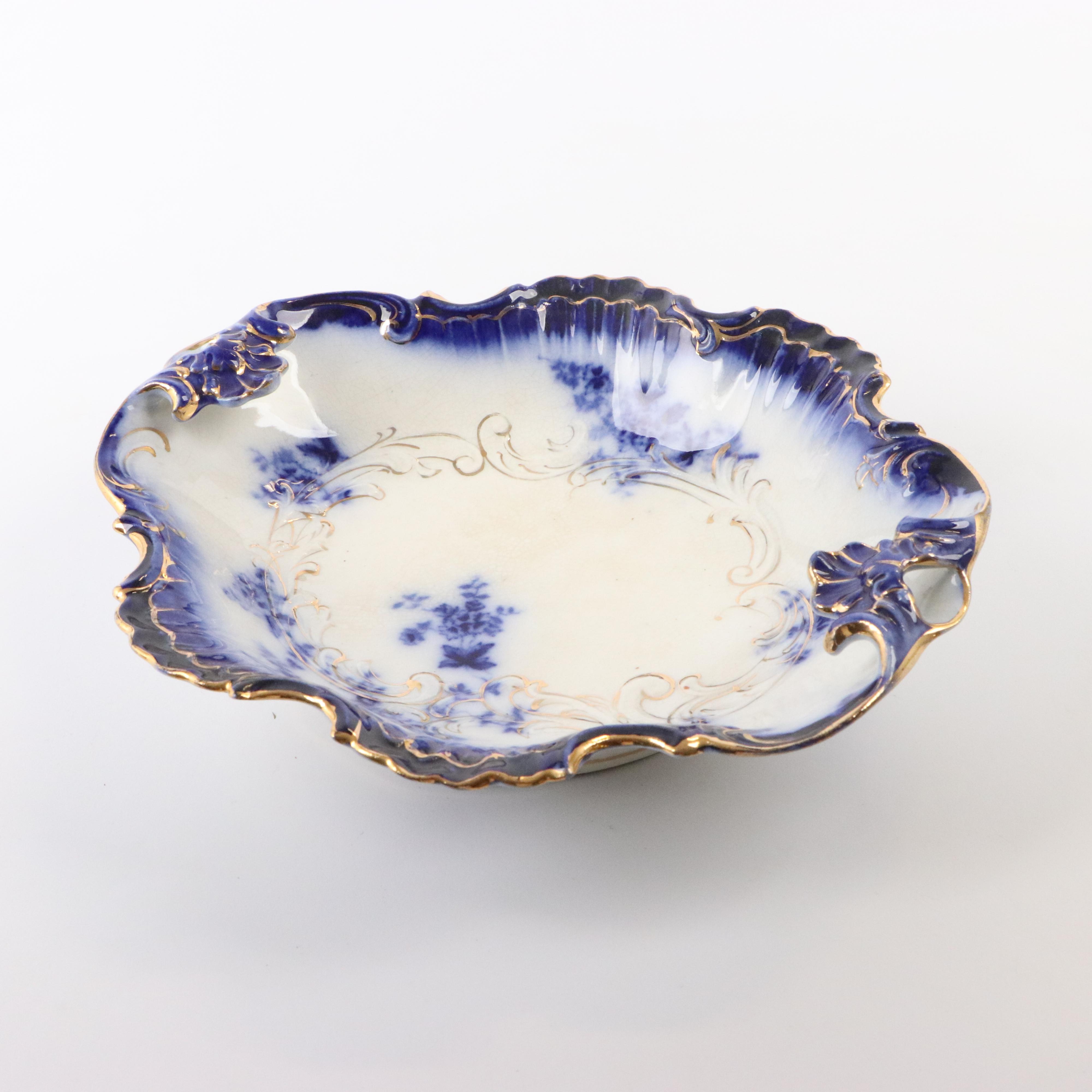 Wheeling Pottery "La Belle" Porcelain Serving Bowl, Oval Platter and Small Bowls