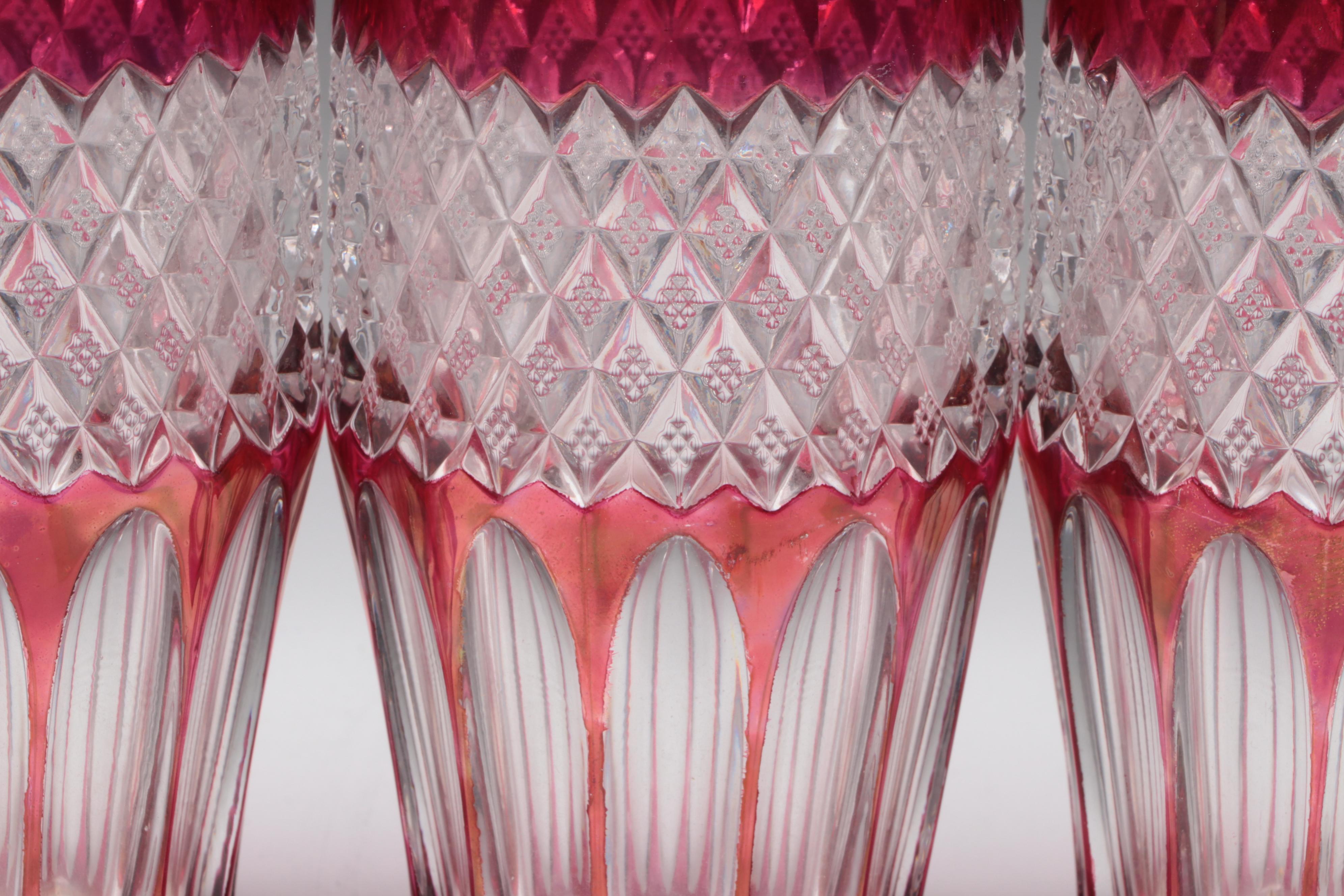 Westmoreland "Waterford Ruby" Iced Tea Glasses and Dinner Plate, 1950–1981