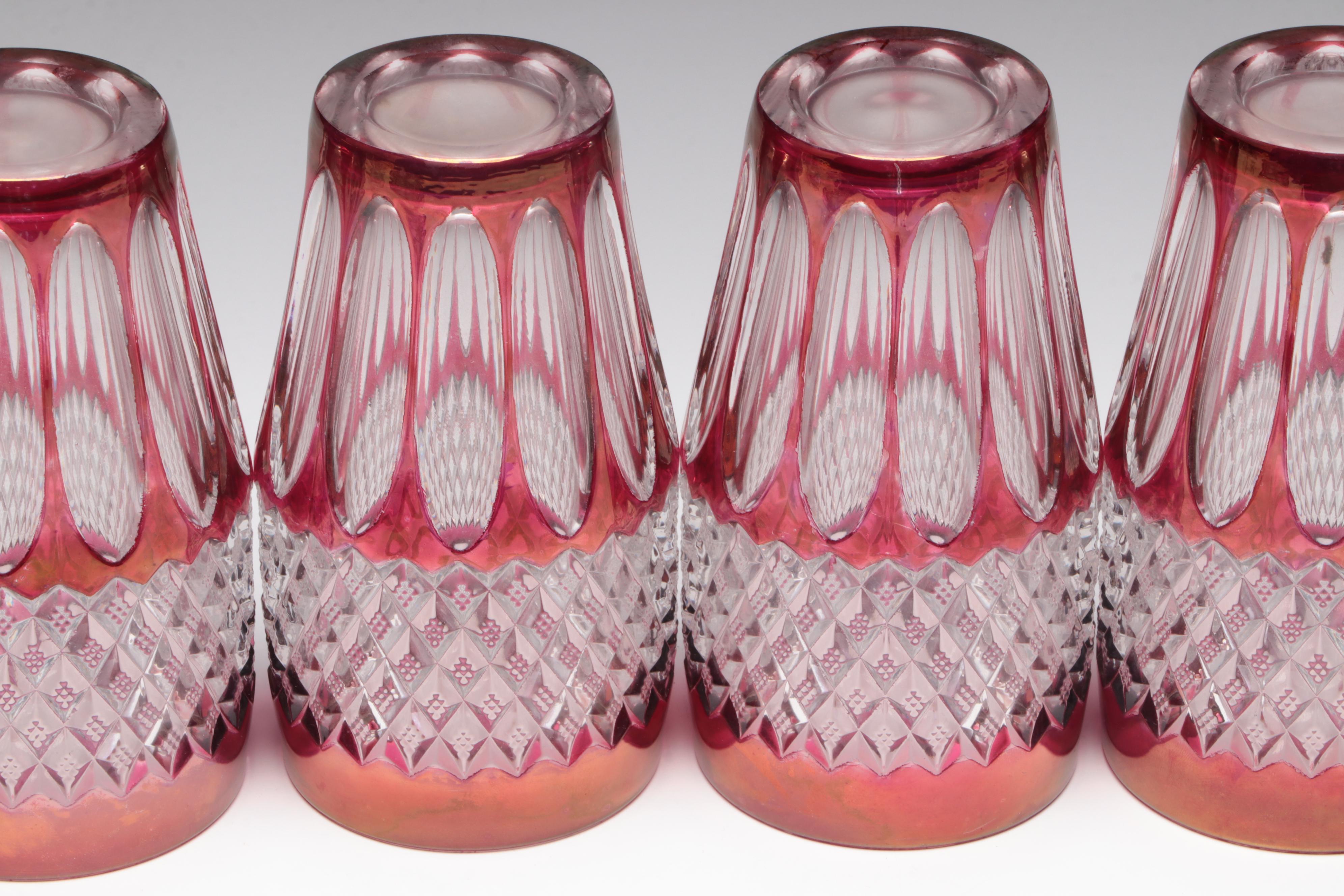 Westmoreland "Waterford Ruby" Iced Tea Glasses and Dinner Plate, 1950–1981