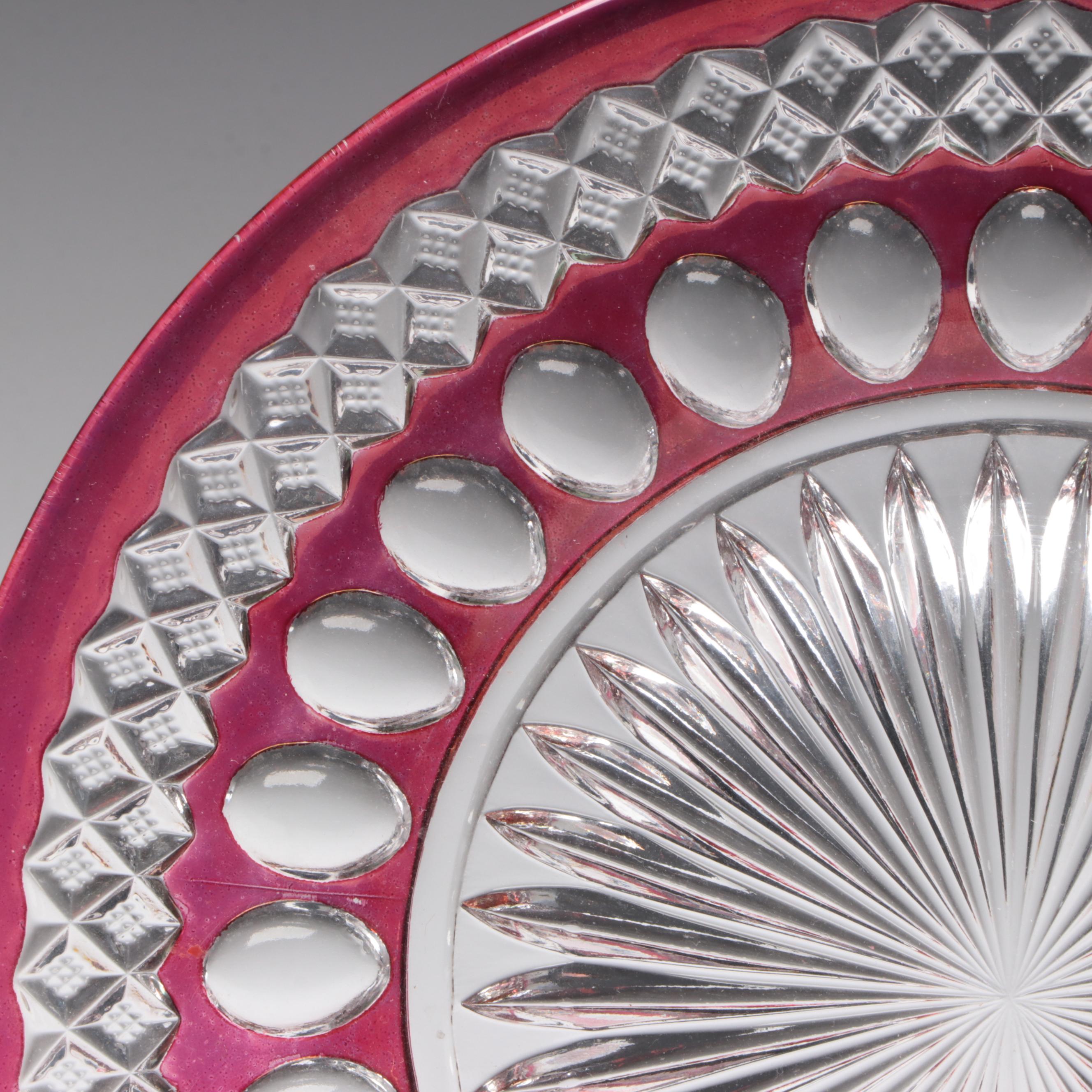 Westmoreland "Waterford Ruby" Iced Tea Glasses and Dinner Plate, 1950–1981