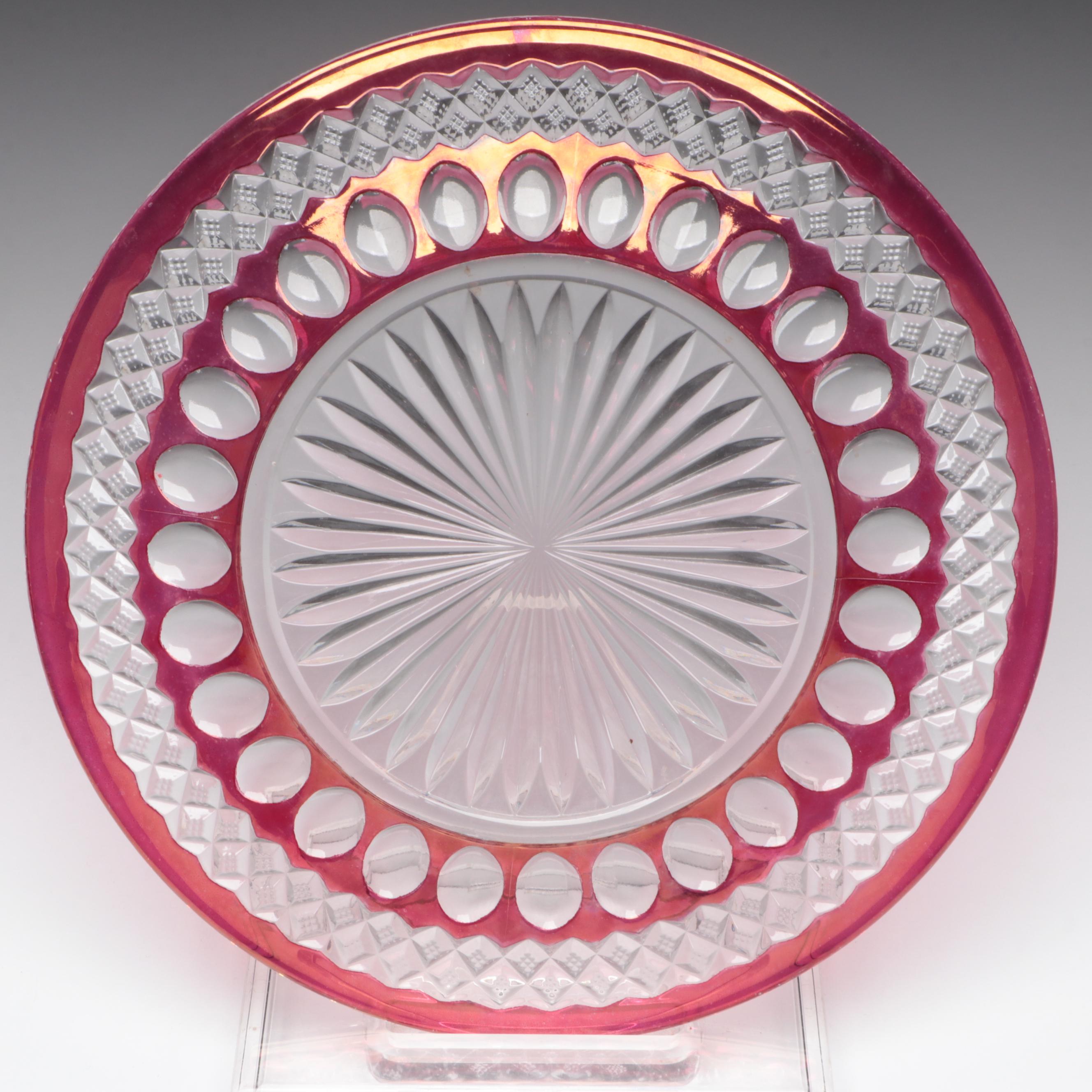 Westmoreland "Waterford Ruby" Iced Tea Glasses and Dinner Plate, 1950–1981