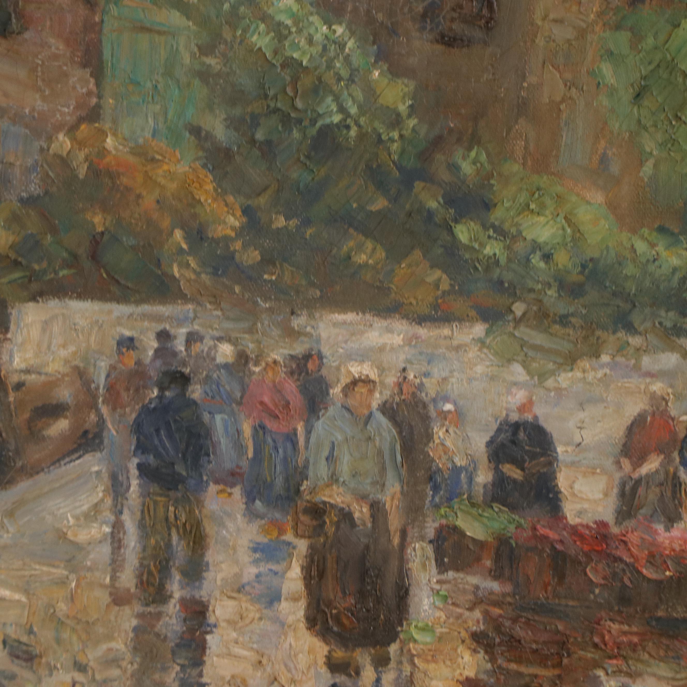 Rudolf Weber European Townscape Oil Painting, Early 20th Century