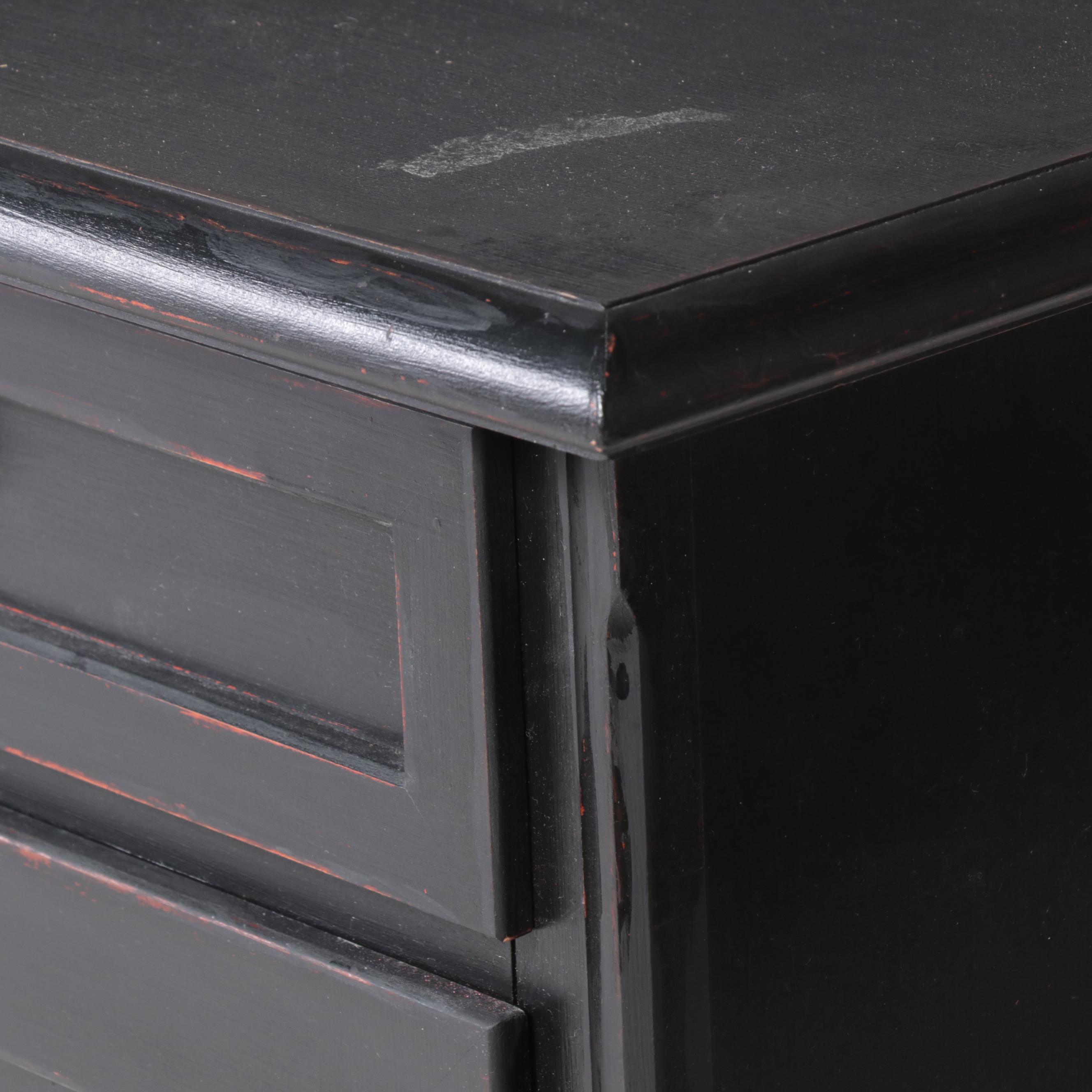 Contemporary Ebonized Wooden Side Cabinet