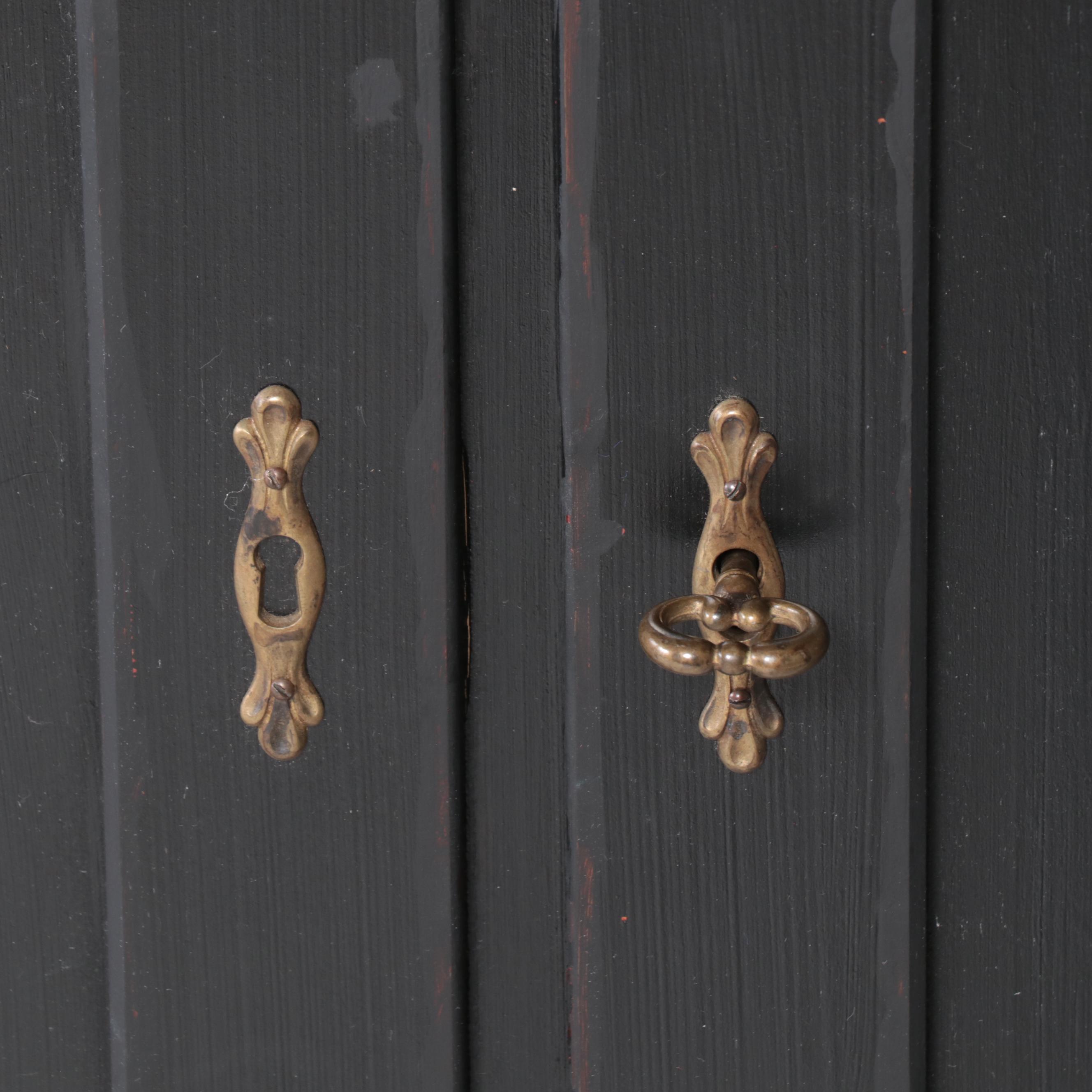 Contemporary Ebonized Wooden Side Cabinet