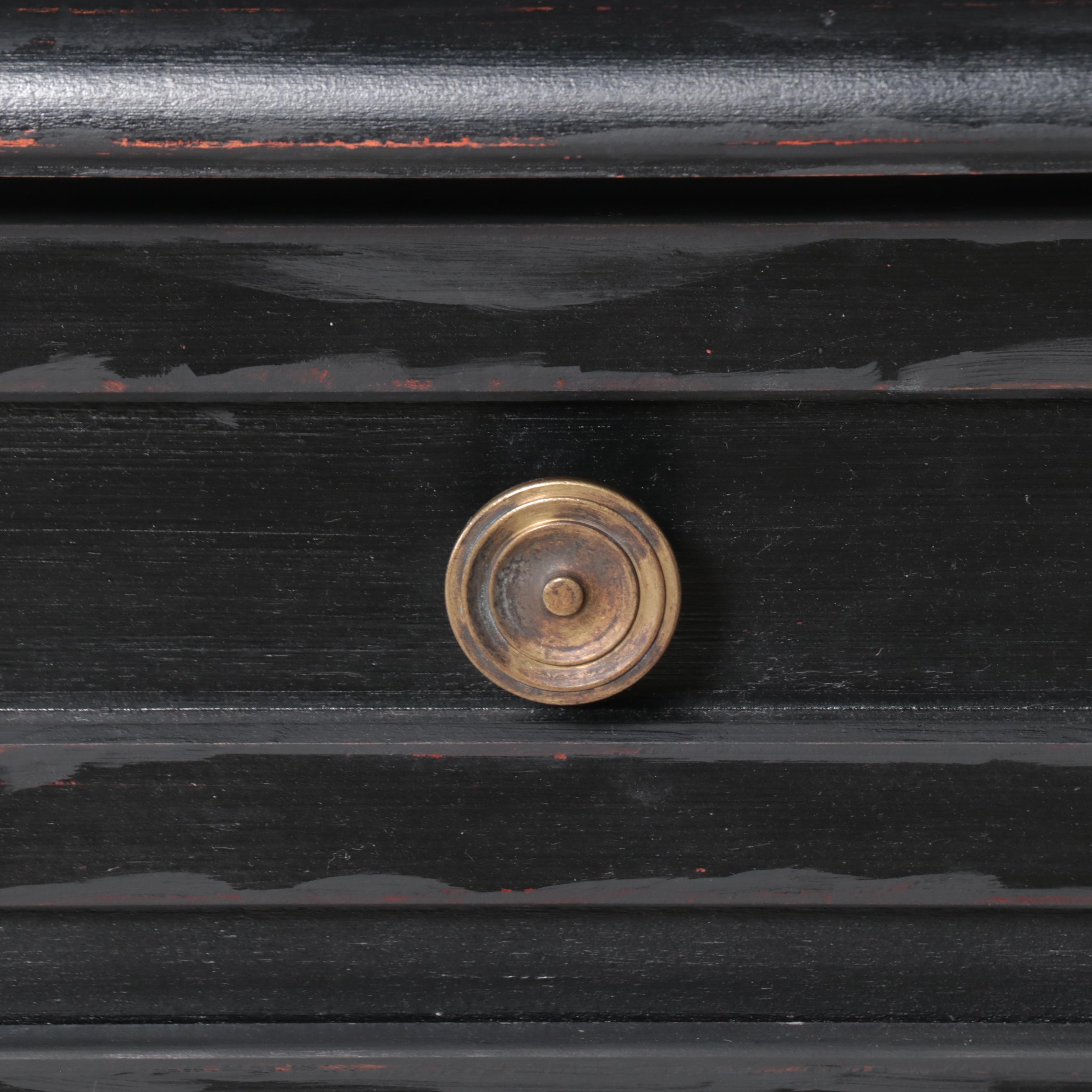 Contemporary Ebonized Wooden Side Cabinet