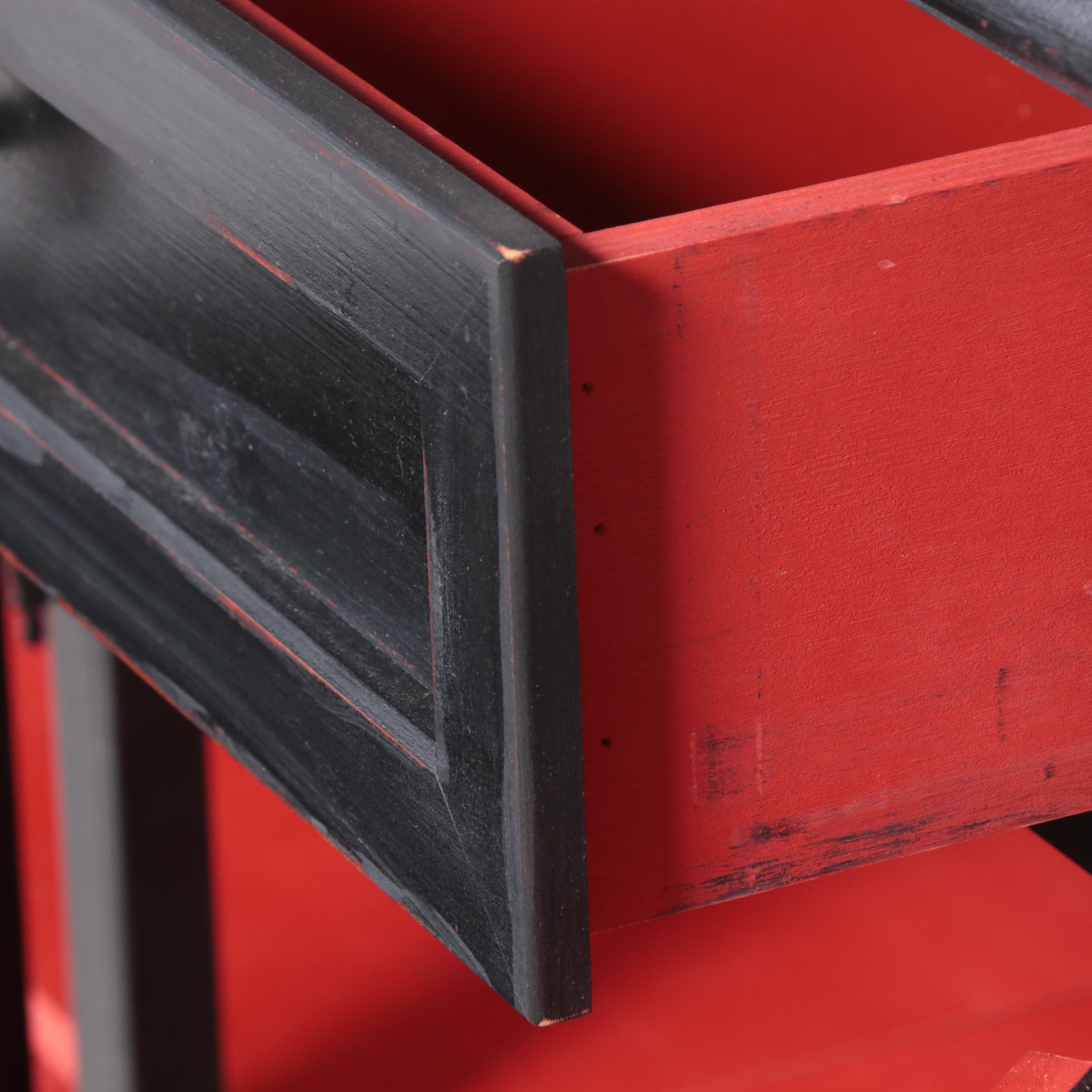 Contemporary Ebonized Wooden Side Cabinet