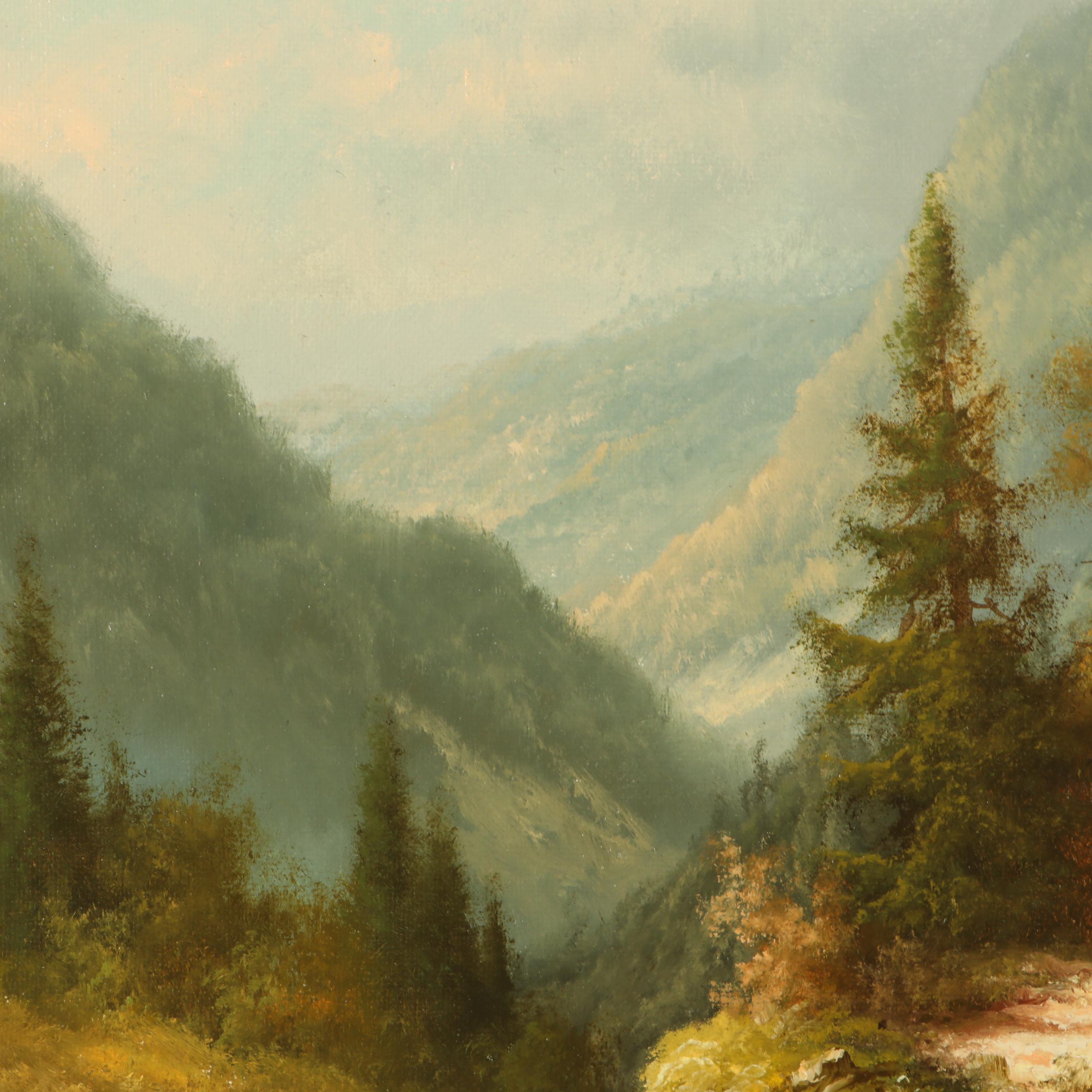 Ludwig Muninger Landscape Oil Painting, Late 20th Century