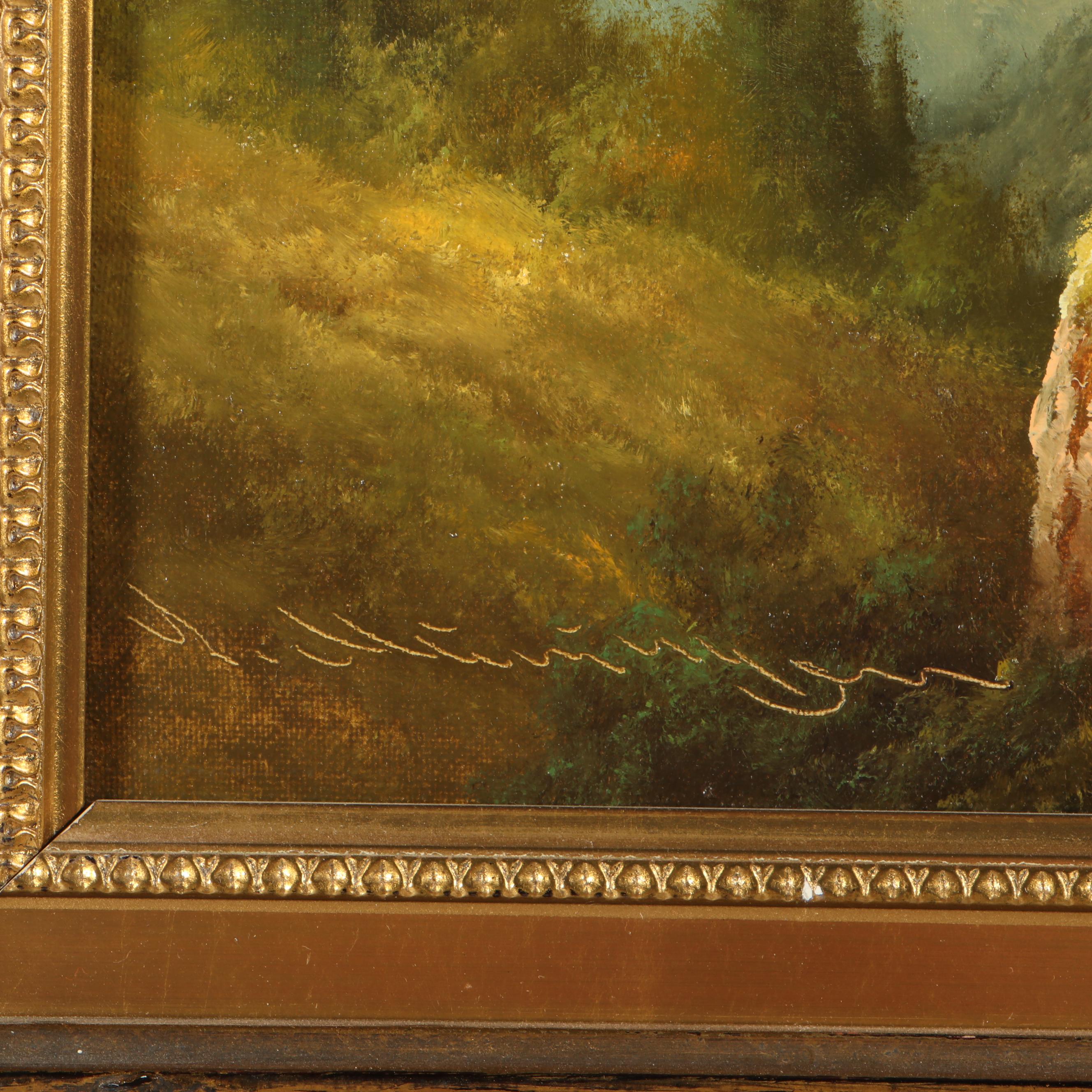 Ludwig Muninger Landscape Oil Painting, Late 20th Century