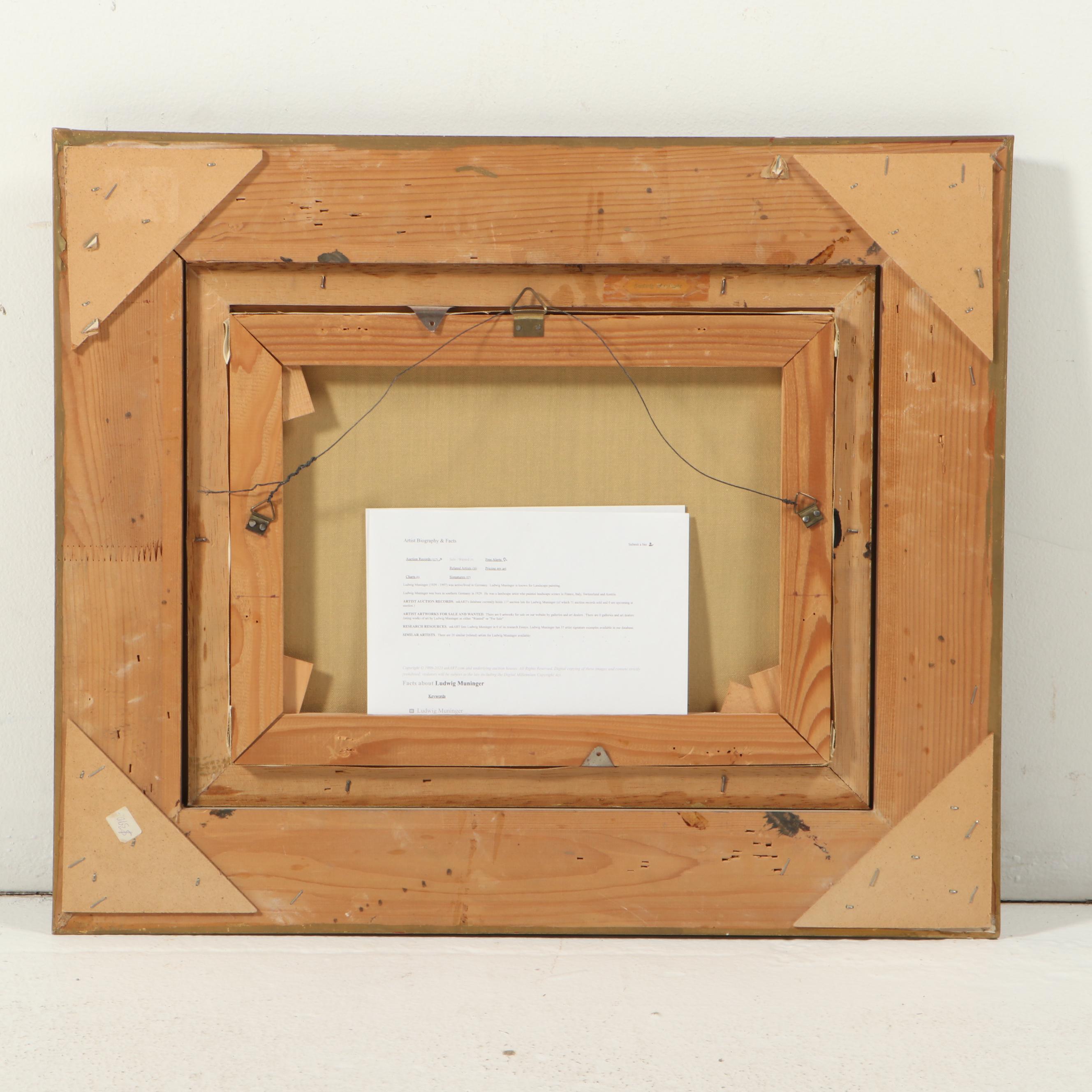 Ludwig Muninger Landscape Oil Painting, Late 20th Century