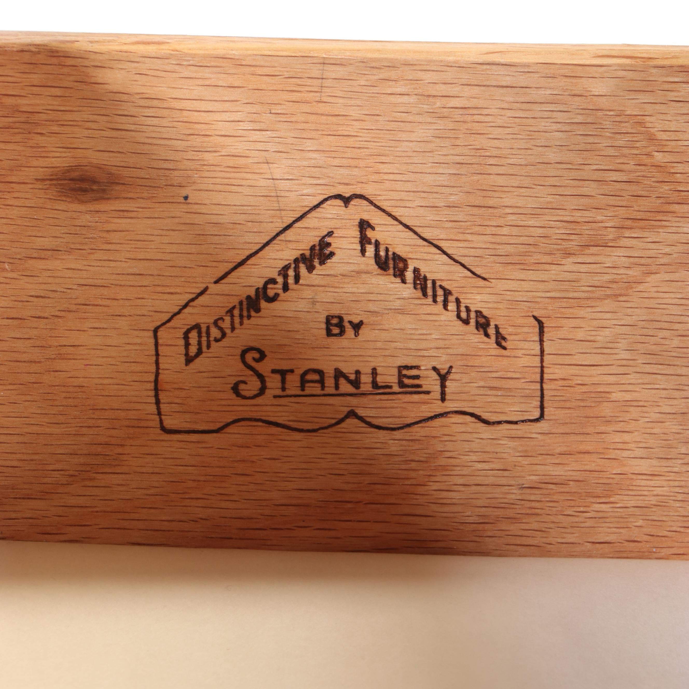 Stanley Furniture Mid Century Modern Walnut Student Desk and Chair, 1970s