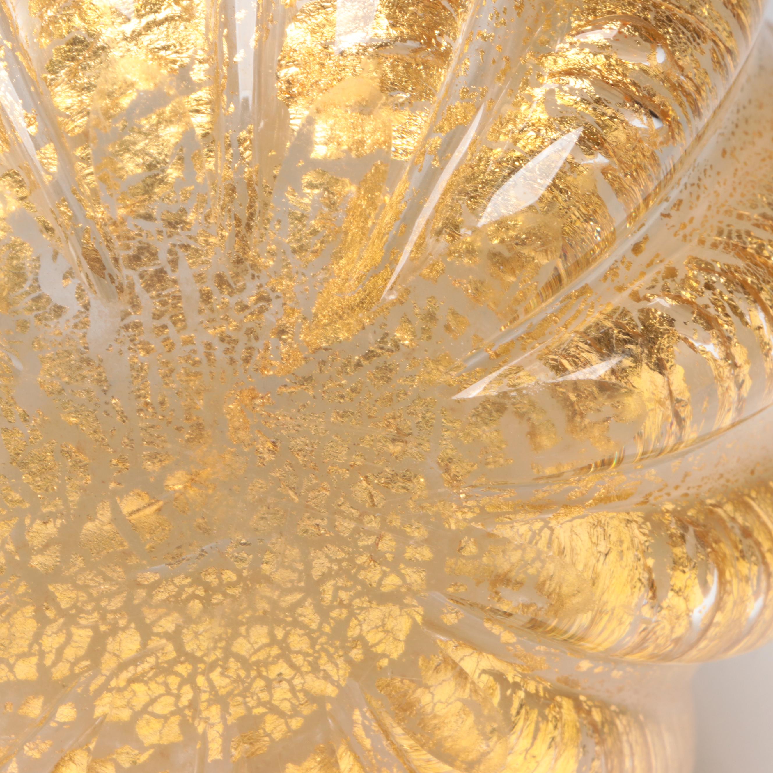 Barovier & Toso Murano Glass Cordonato d'Oro Vase