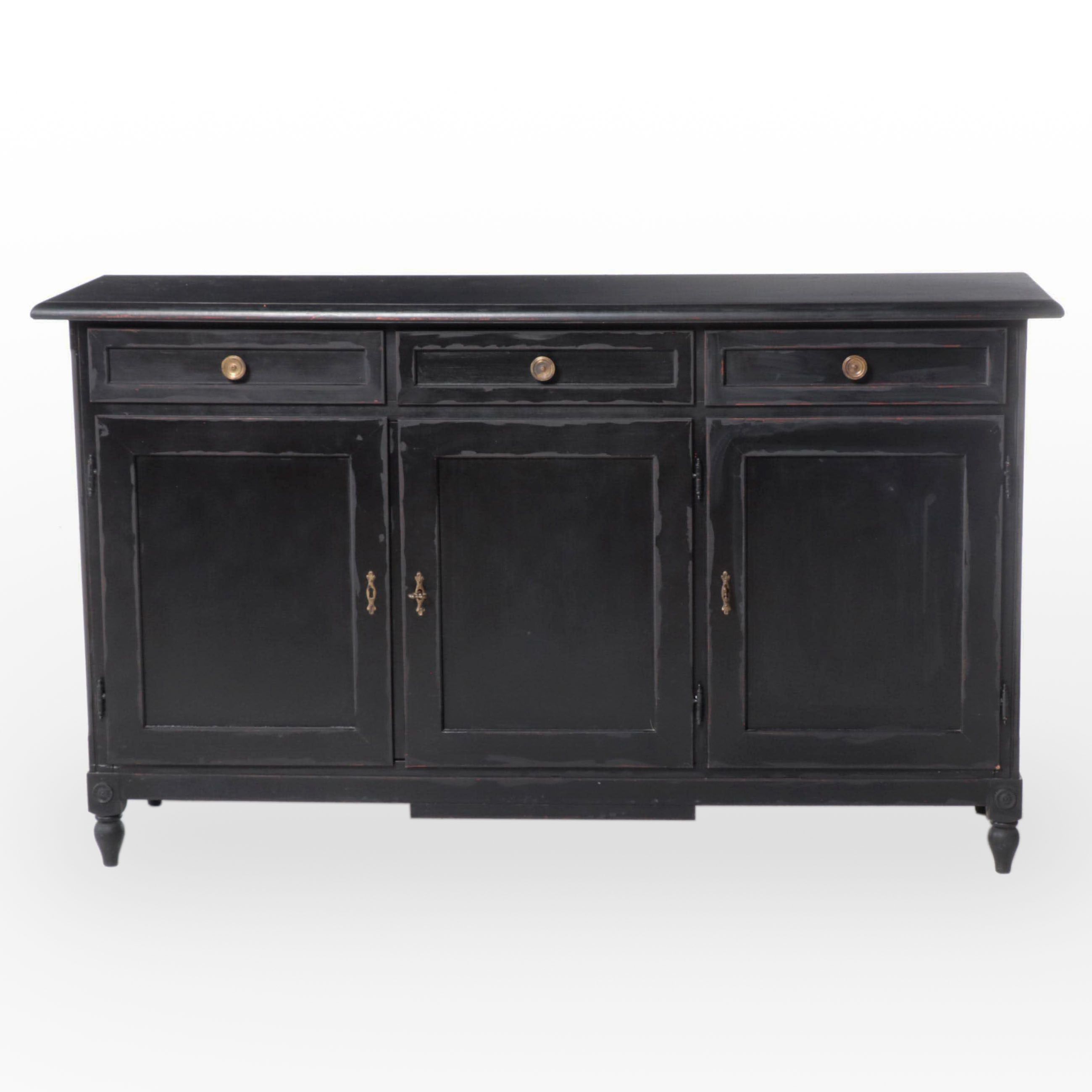 Contemporary Ebonized Wooden Side Cabinet