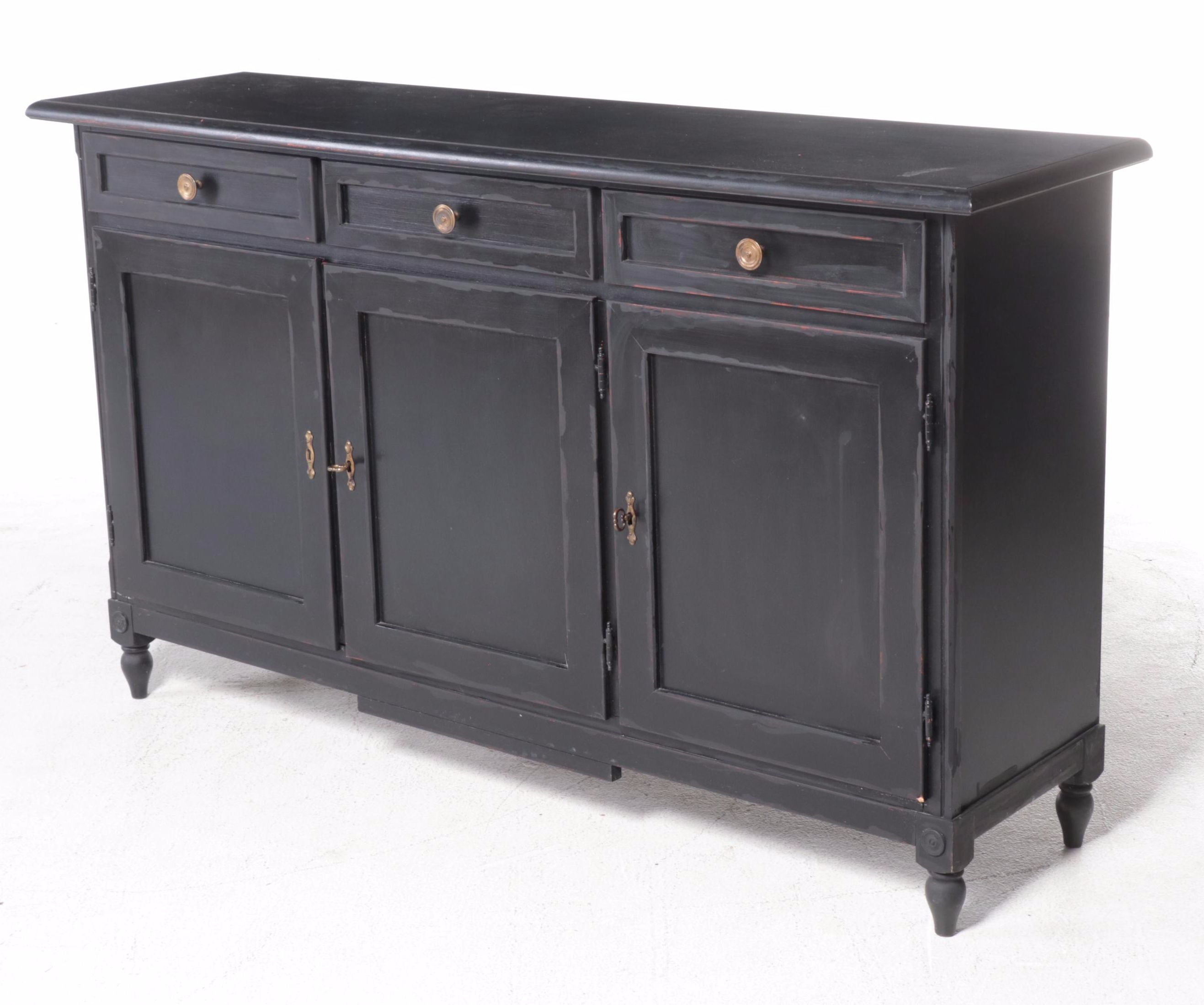 Contemporary Ebonized Wooden Side Cabinet