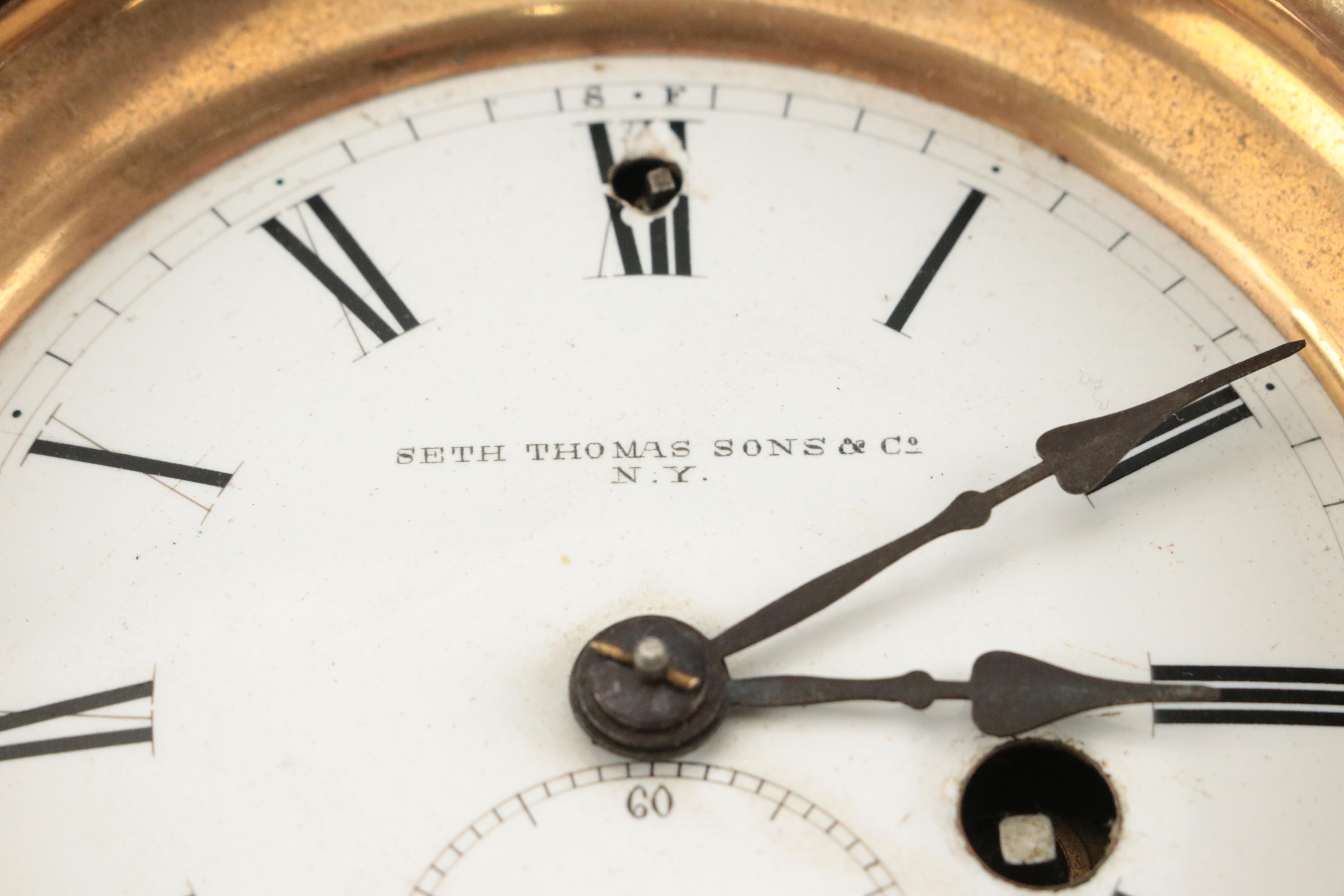 Seth Thomas Sons & Co. Brass Maritime Clock, Early 20th Century