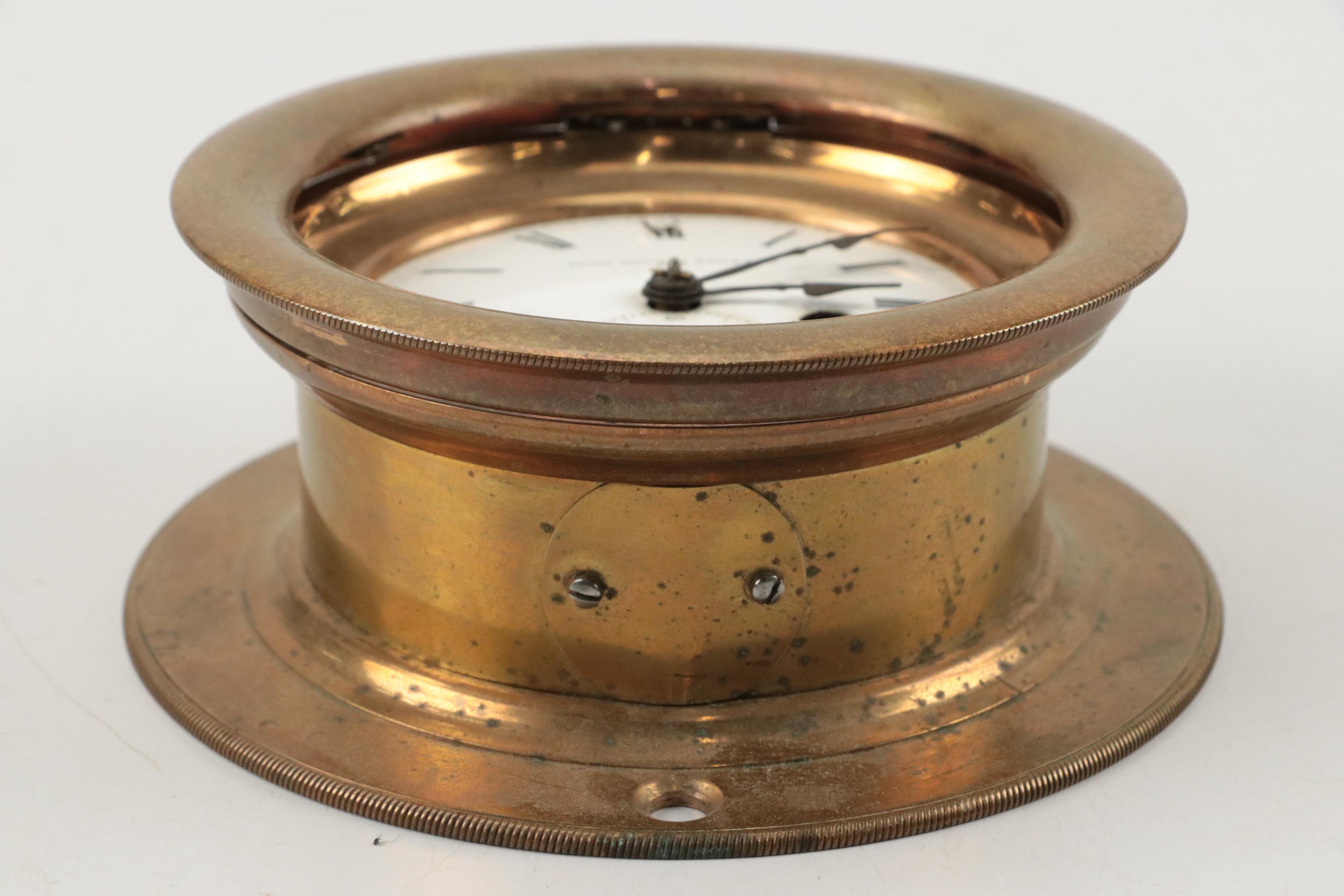 Seth Thomas Sons & Co. Brass Maritime Clock, Early 20th Century