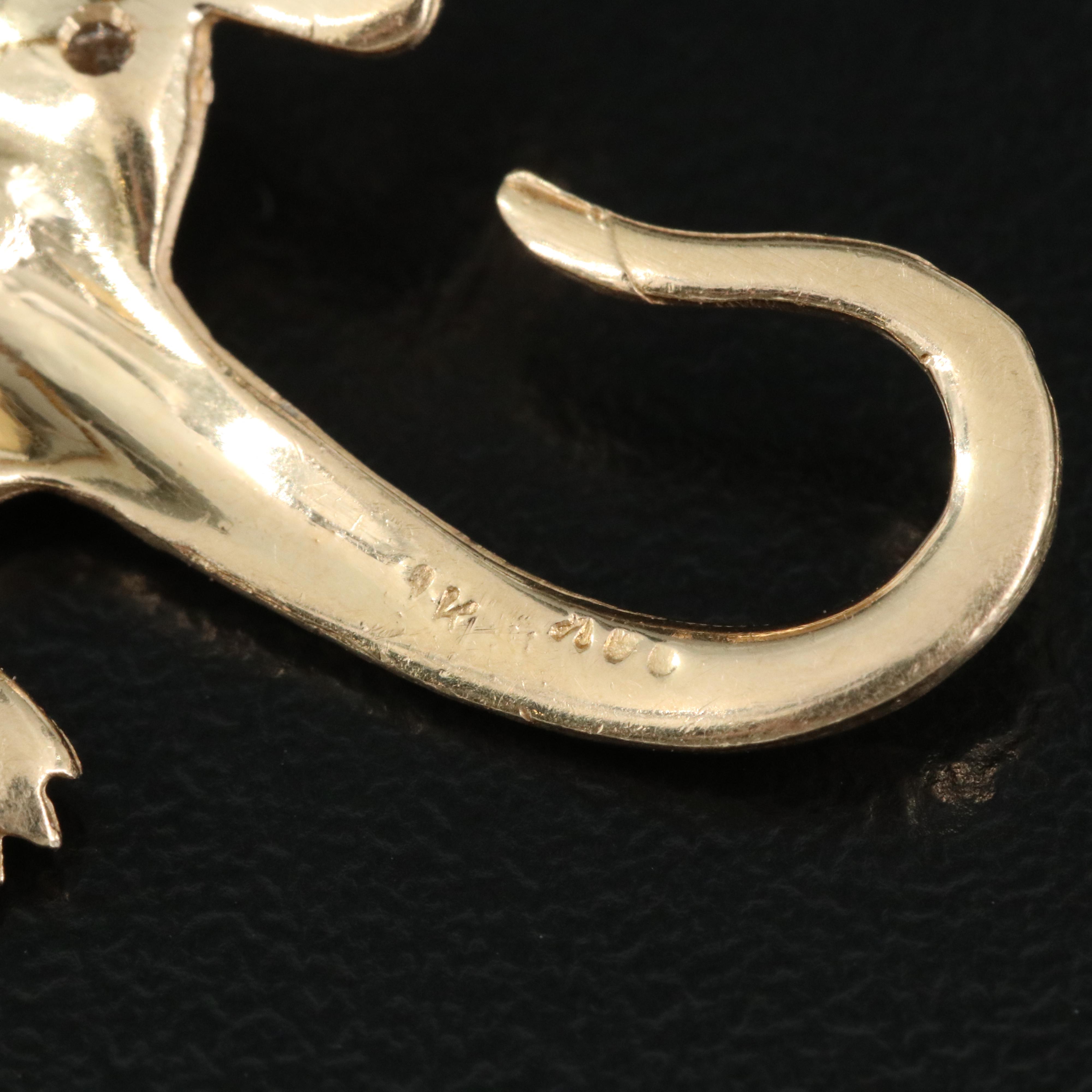 14K 0.35 CTW Diamond Lizard Brooch