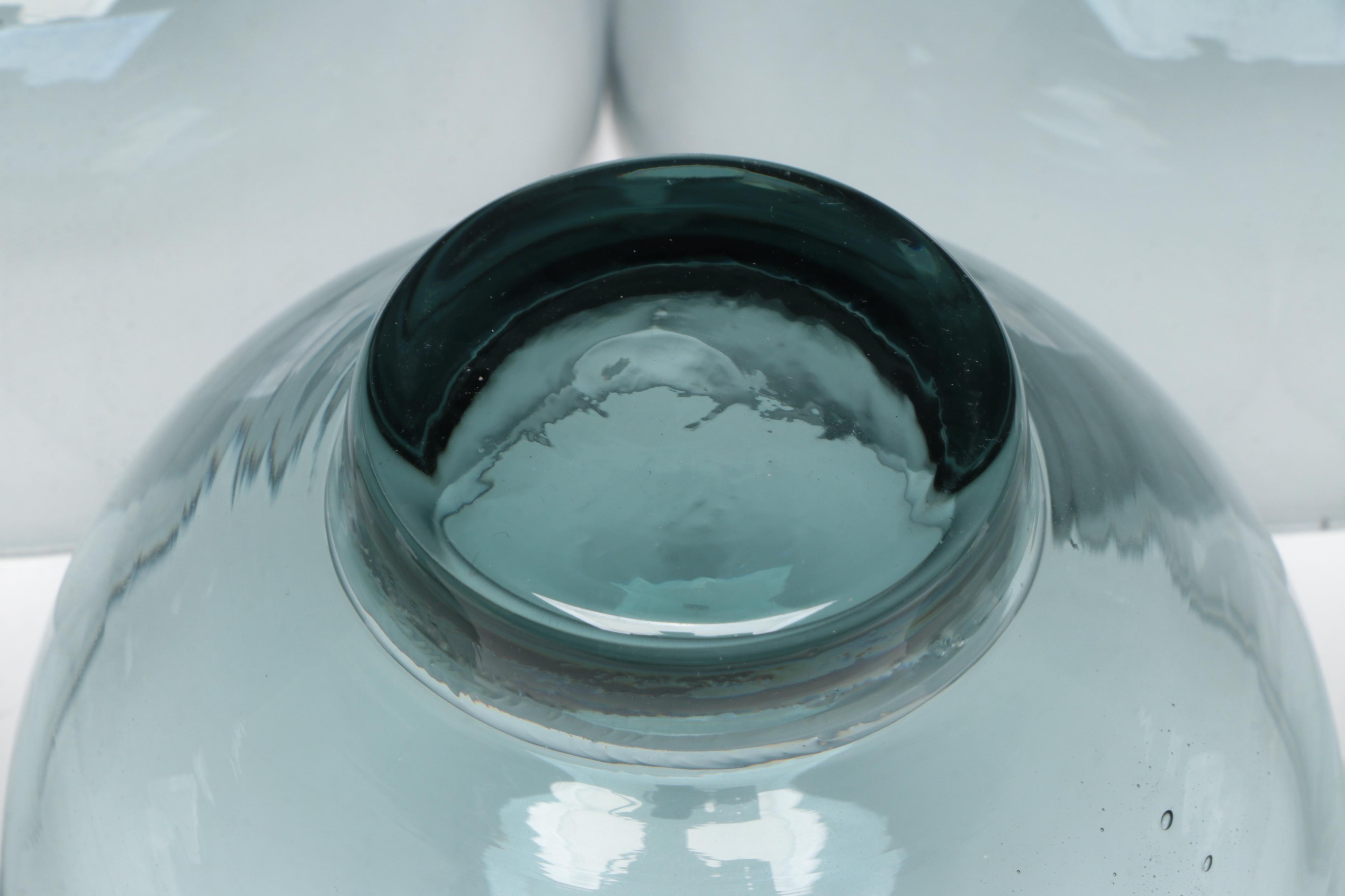 Blown Glass Vase with Applied Floral Decoration and More