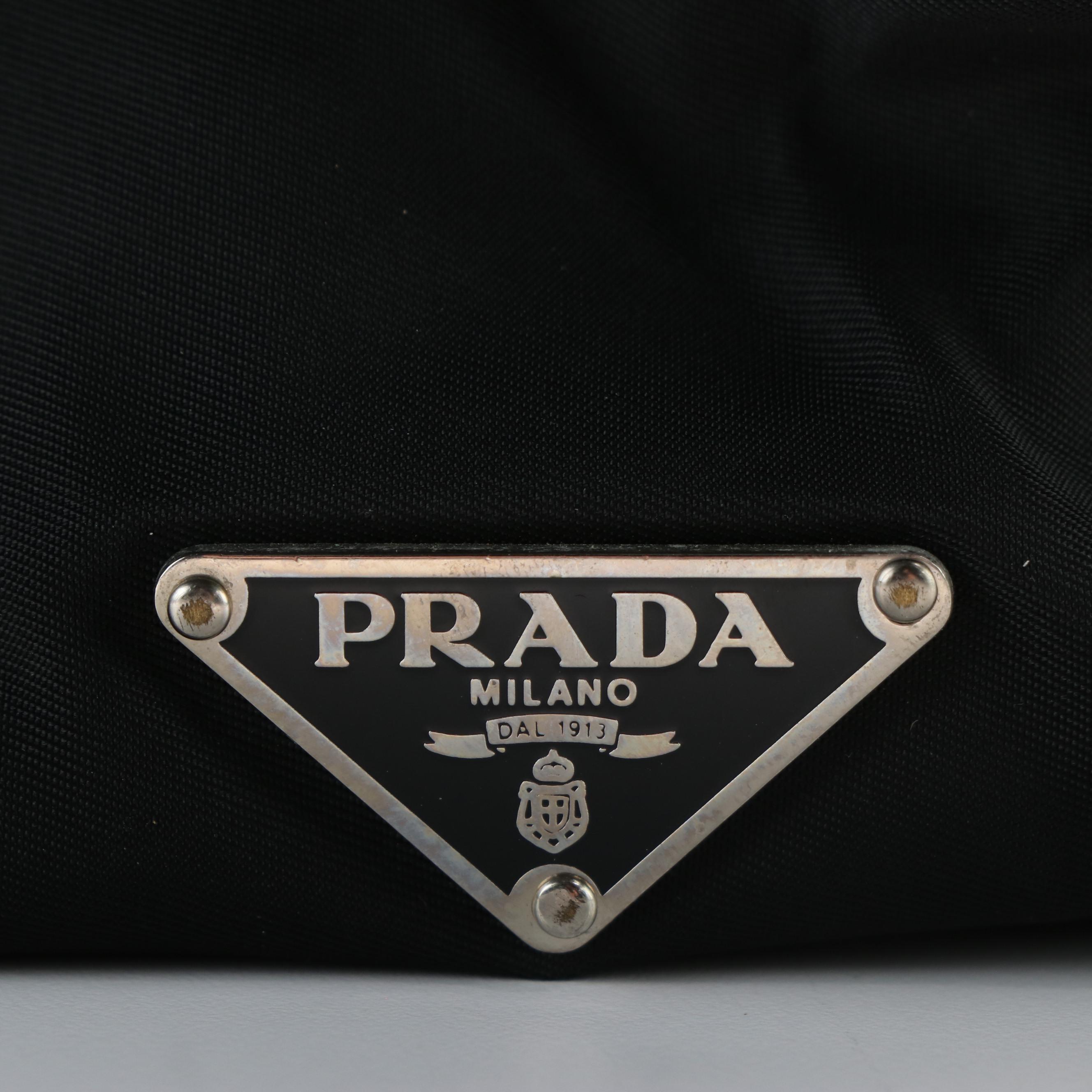 Prada Tessuto with Leather Weekender Tote Bag