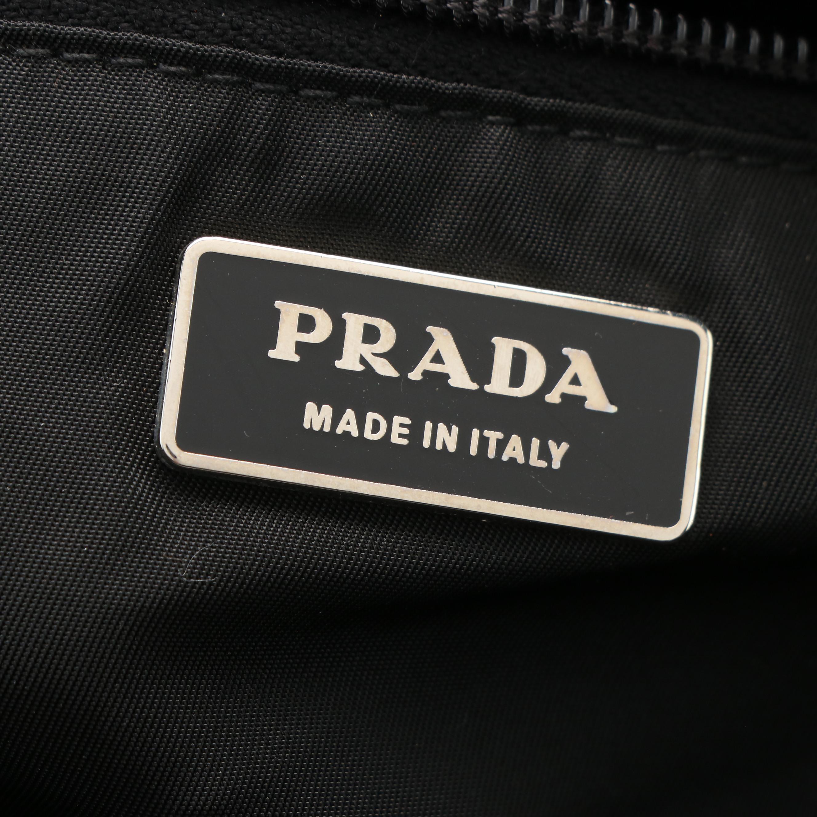 Prada Tessuto with Leather Weekender Tote Bag