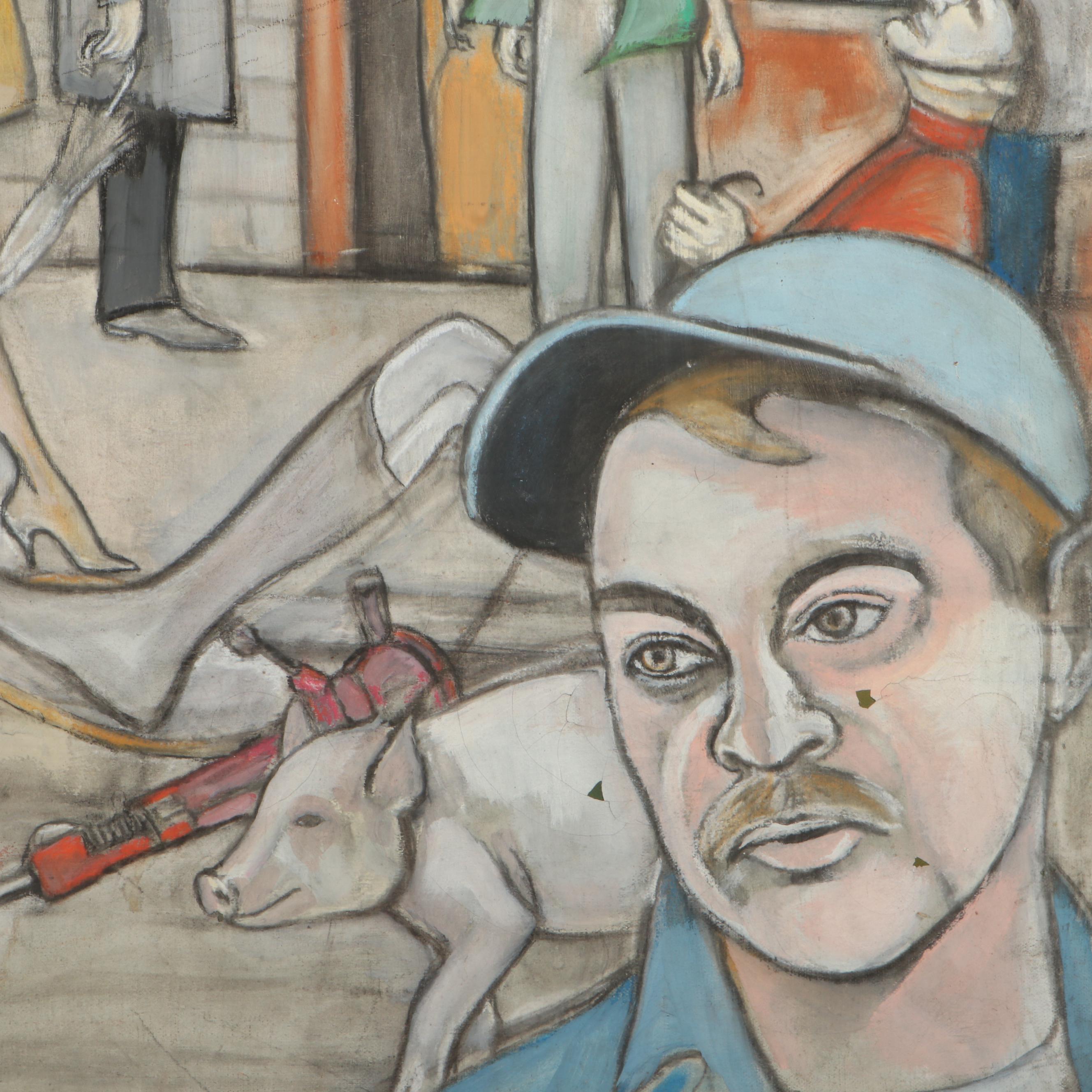 Abstract / Surrealist Mixed Media Painting