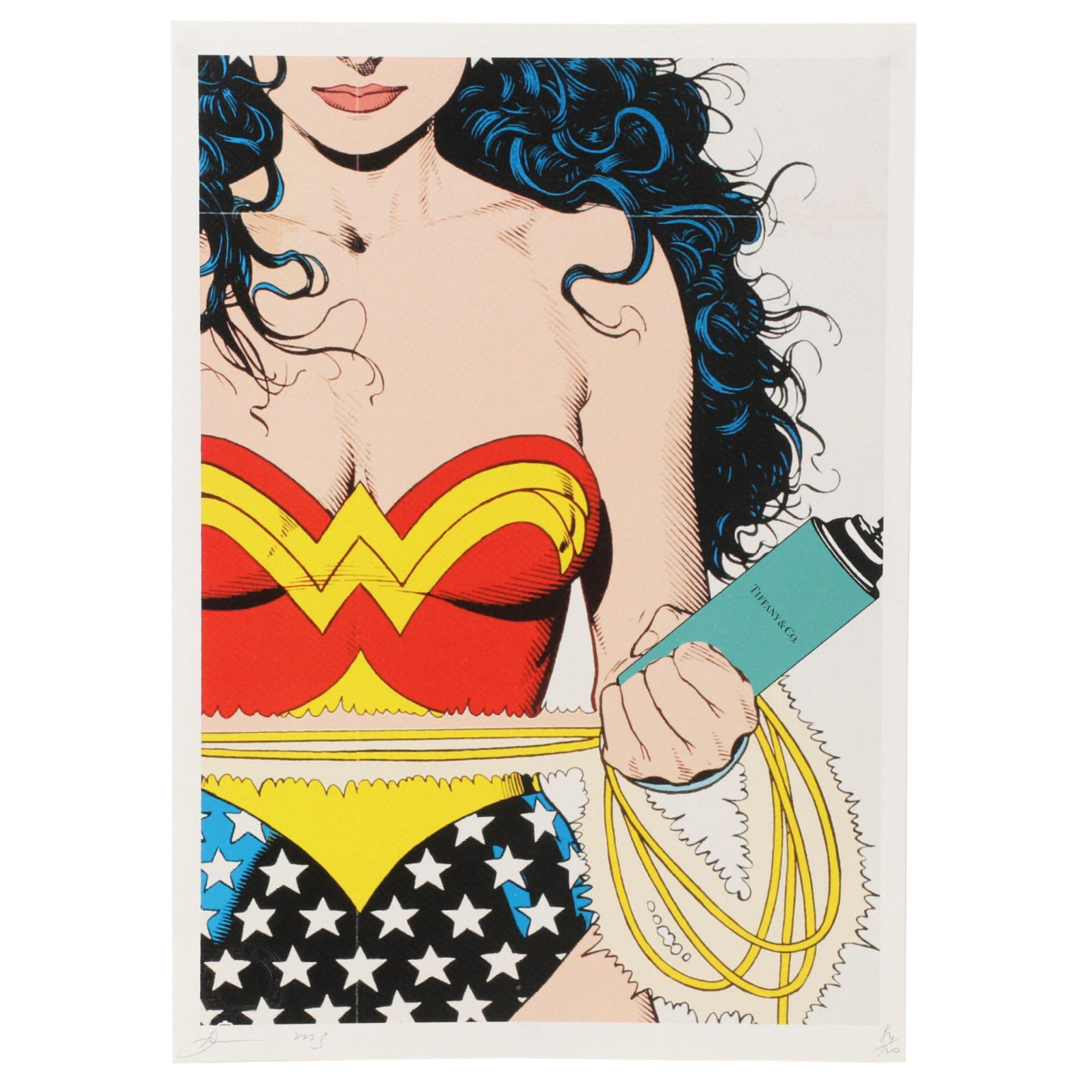 Death NYC Pop Art Graphic Print Homage To Tiffany & Co. and Wonder Woman, 2023
