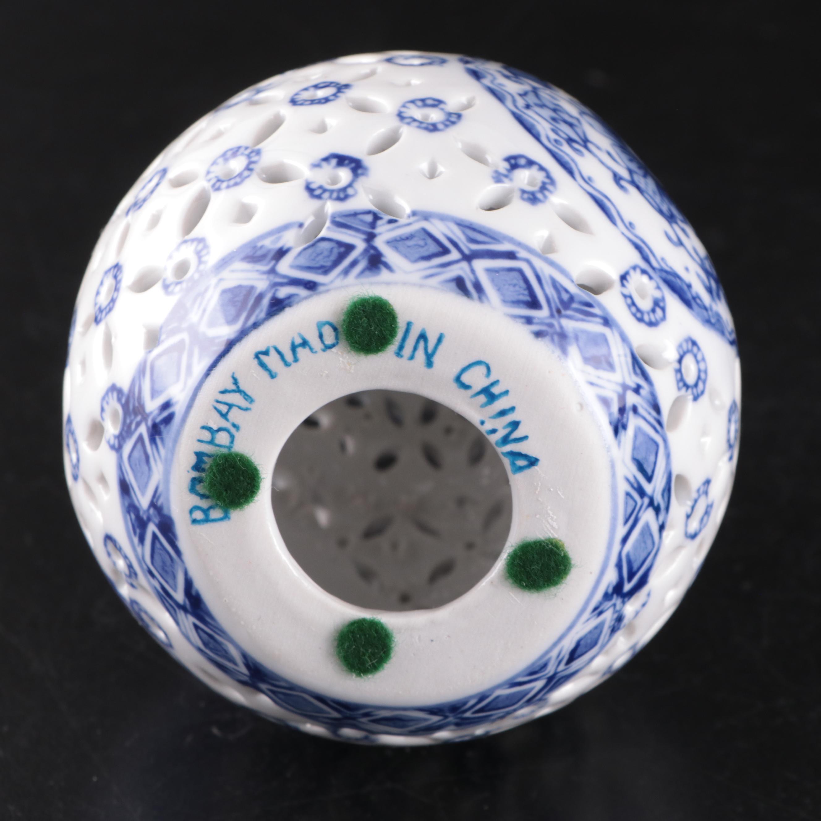 The Potting Shed Rabbits and Bear Figurines with Other Blue and White