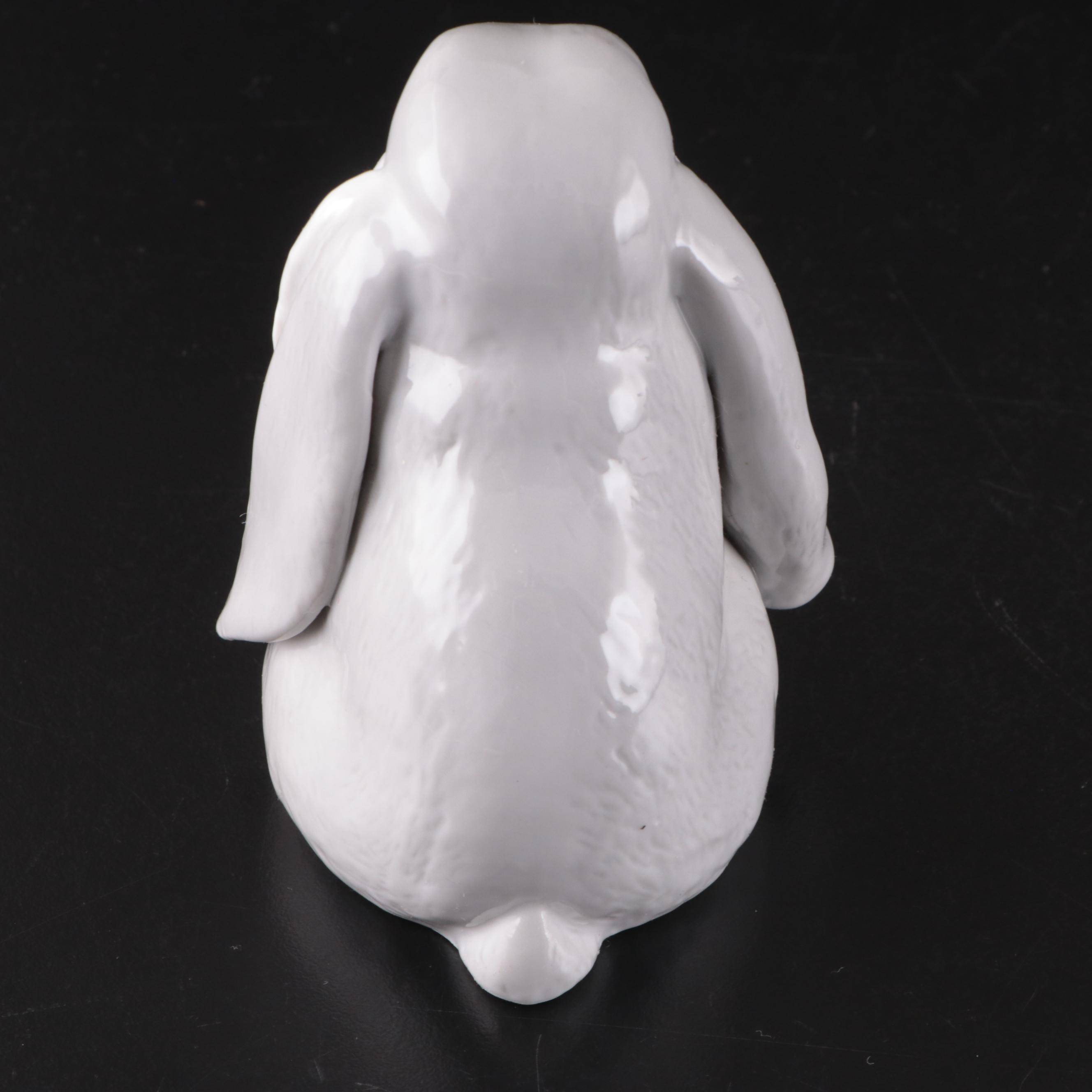 The Potting Shed Rabbits and Bear Figurines with Other Blue and White