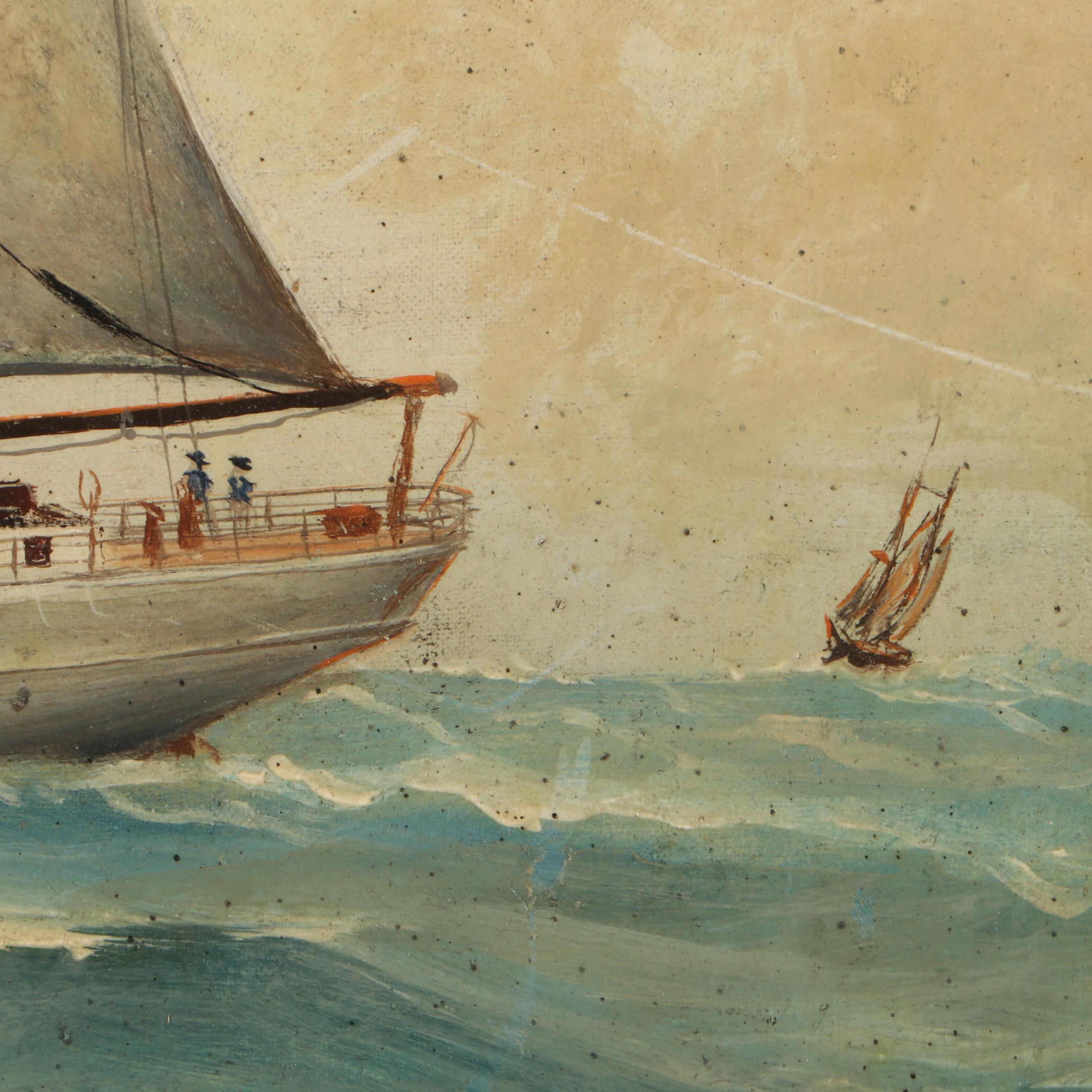 Maritime Oil Painting of Sailing Ship