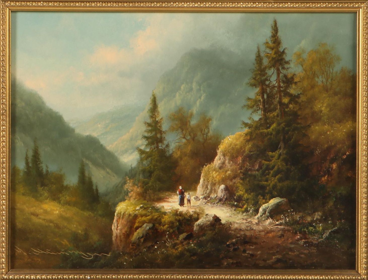 Ludwig Muninger Landscape Oil Painting, Late 20th Century