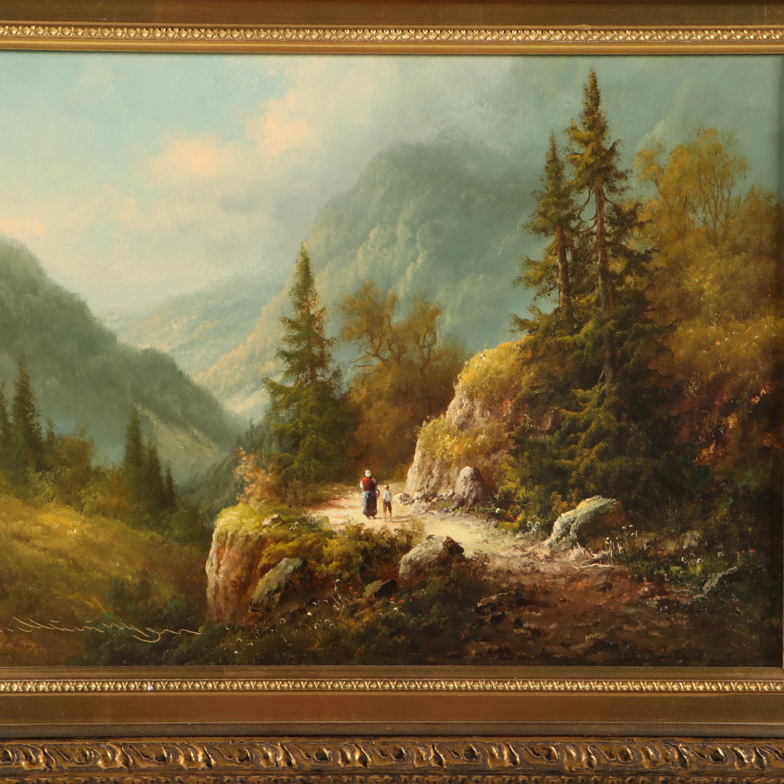 Ludwig Muninger Landscape Oil Painting, Late 20th Century