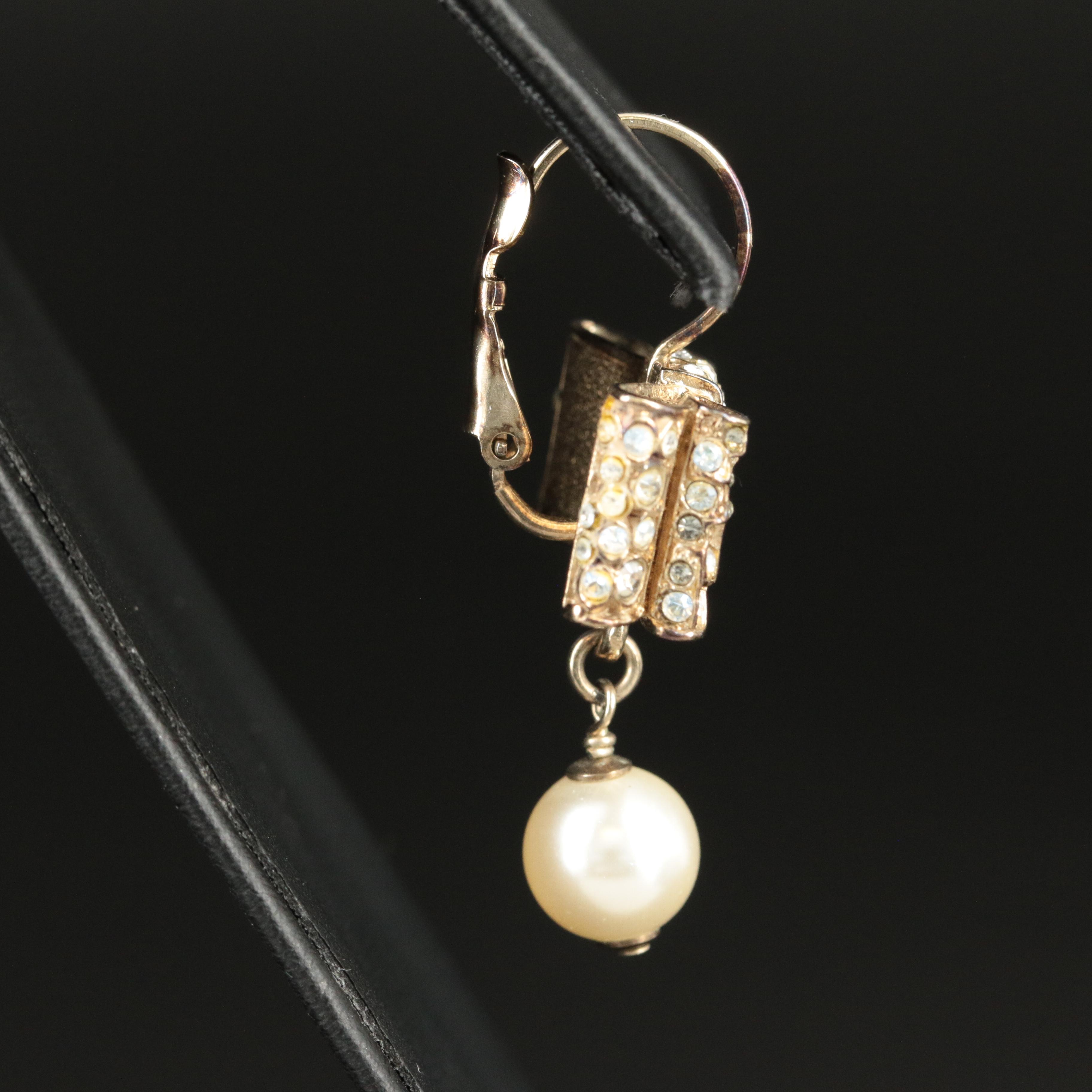 Chanel Faux Pearl and Crystal Bow Earrings Fall 2013 Collection