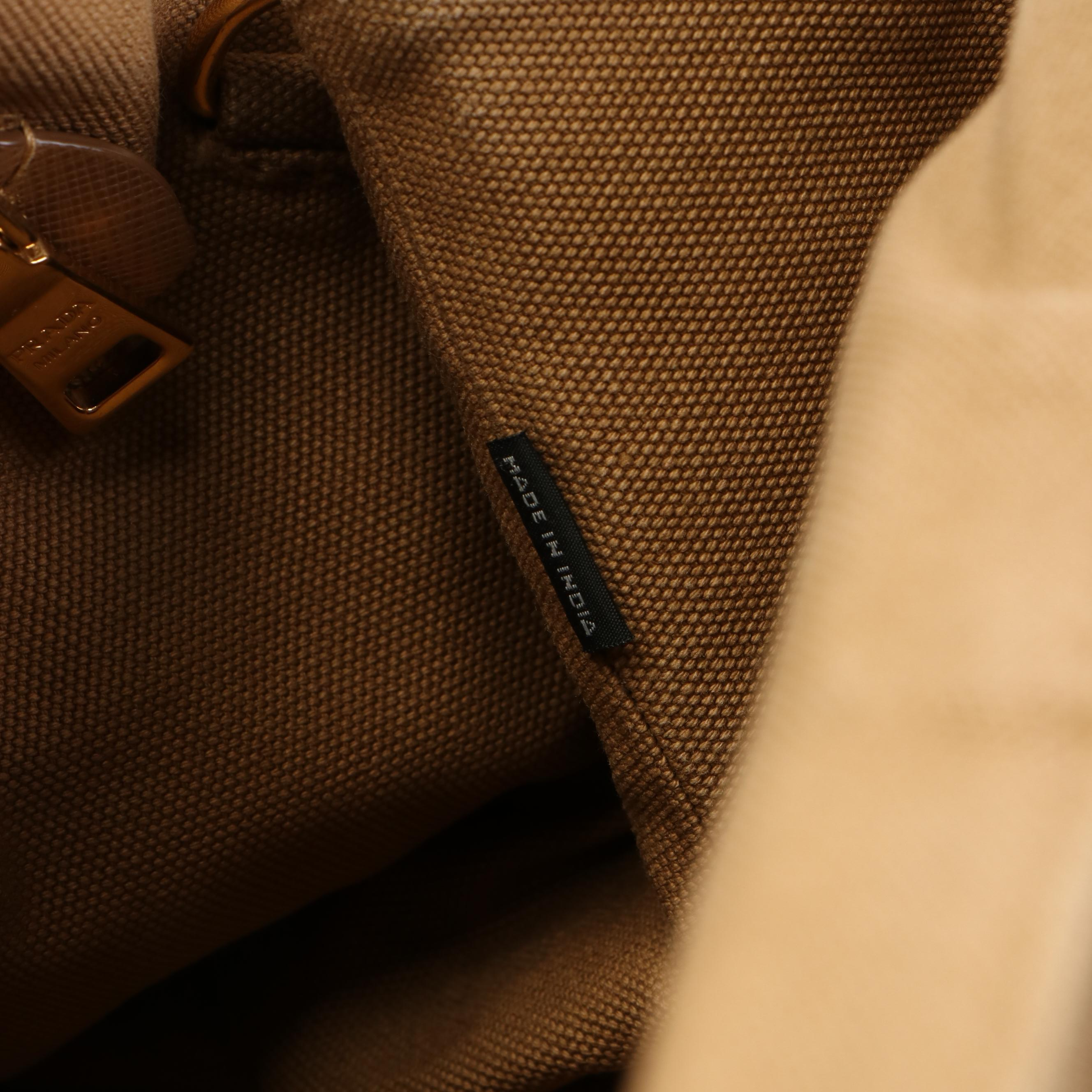 Prada Bijoux Canapa Tote in Brown Canvas
