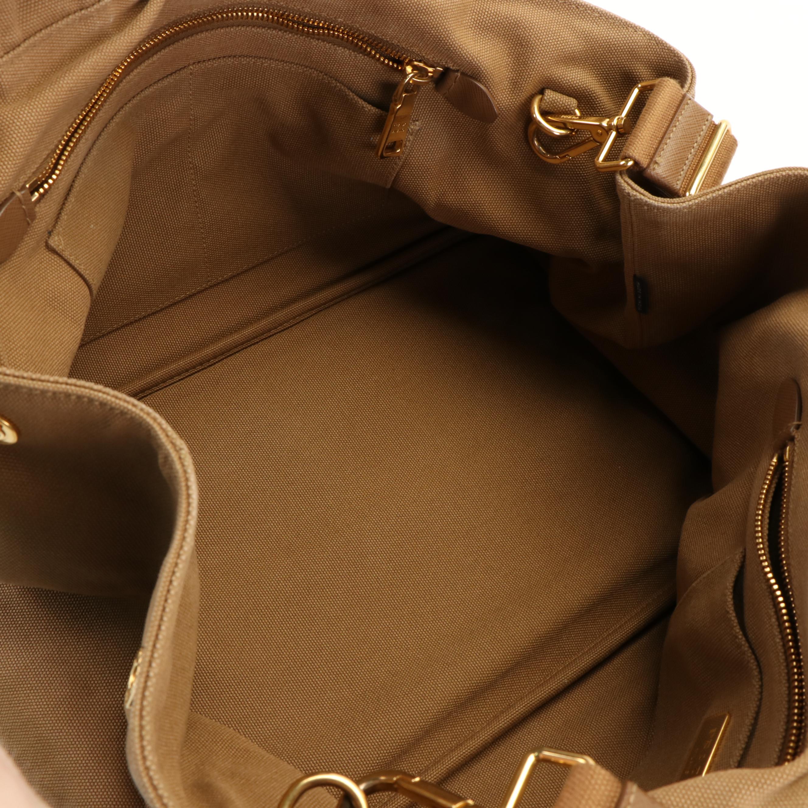 Prada Bijoux Canapa Tote in Brown Canvas