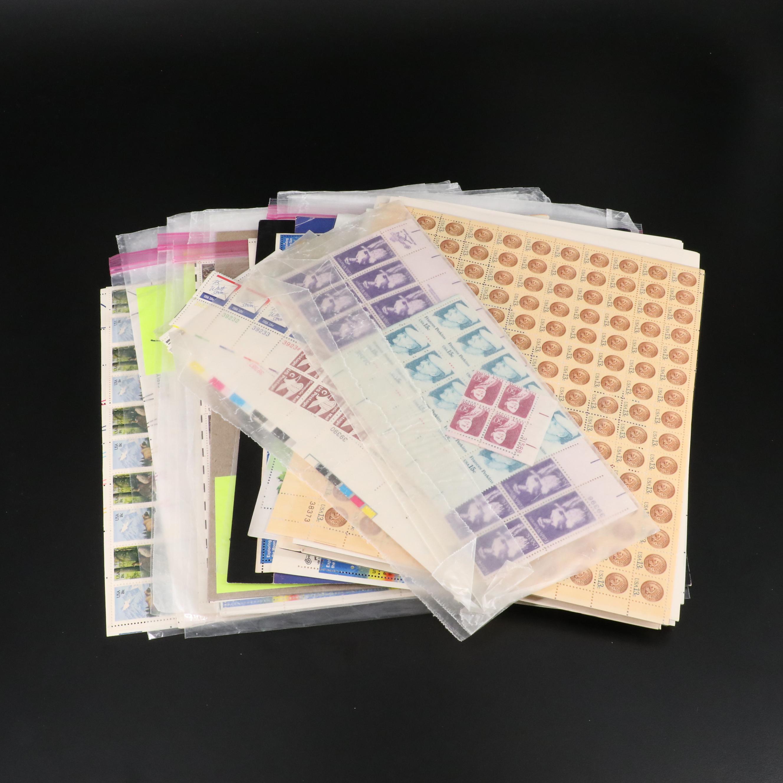Over Seventy-Five U.S. Postage Stamp Sheets