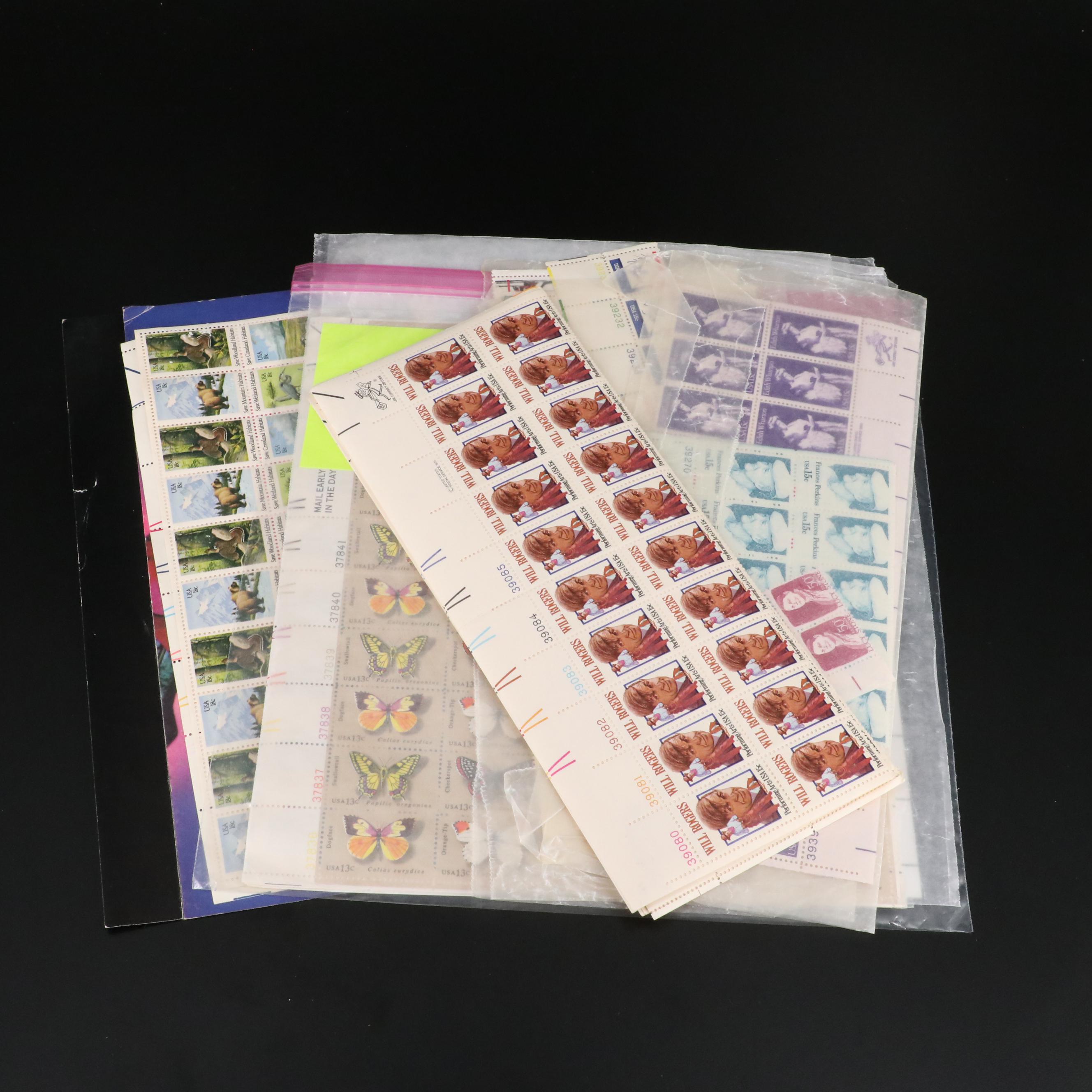 Over Seventy-Five U.S. Postage Stamp Sheets