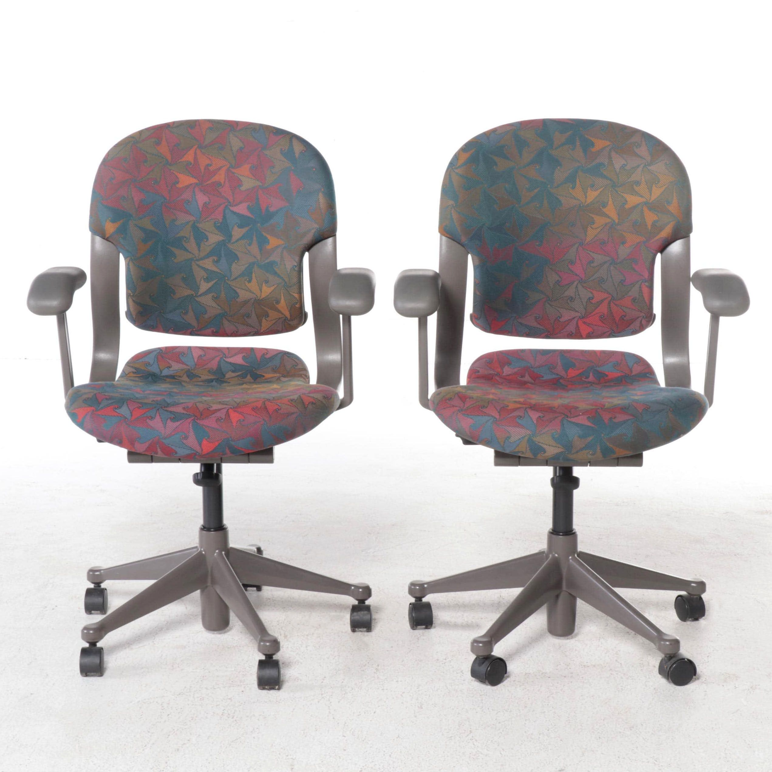 Two Herman Miller Fabric Upholstered Office Chairs, Late 20th Century