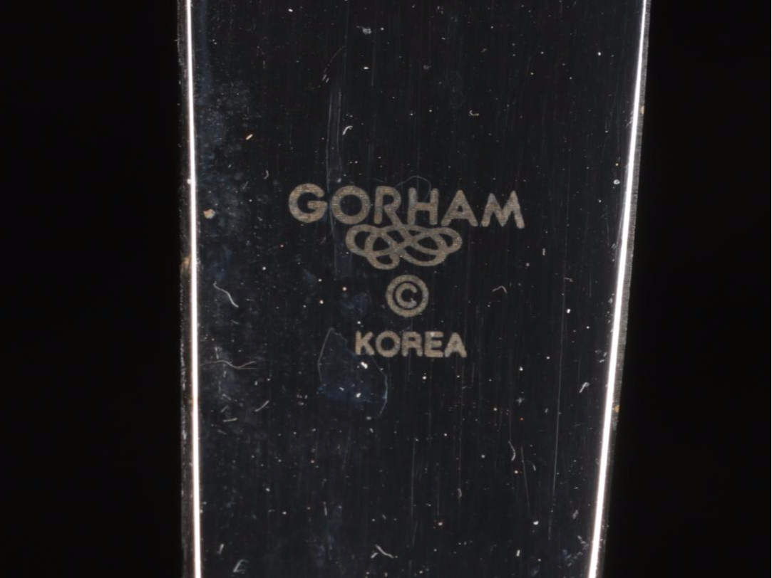 Gorham Silver "Golden Ribbon Edge" Stainless Steel Flatware, 1982-2021
