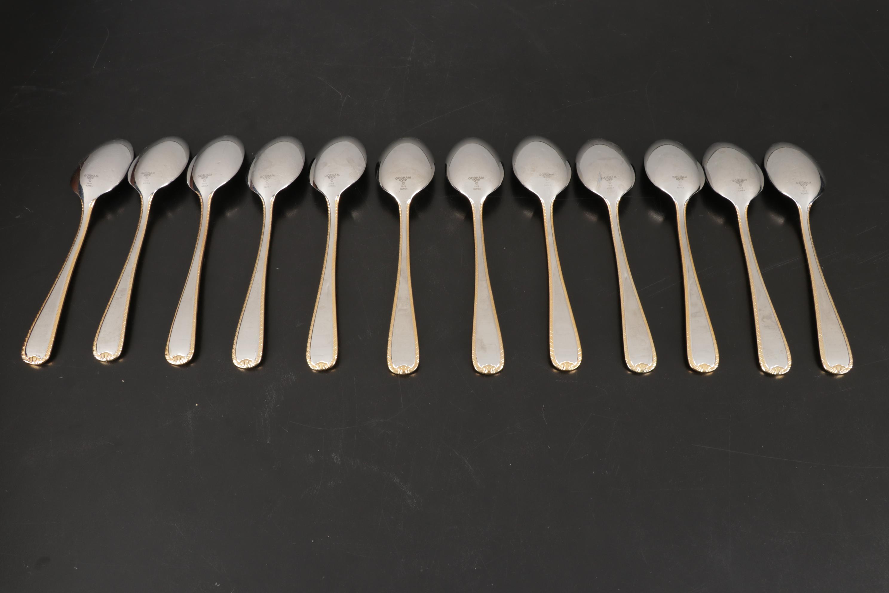 Gorham Silver "Golden Ribbon Edge" Stainless Steel Flatware, 19822021