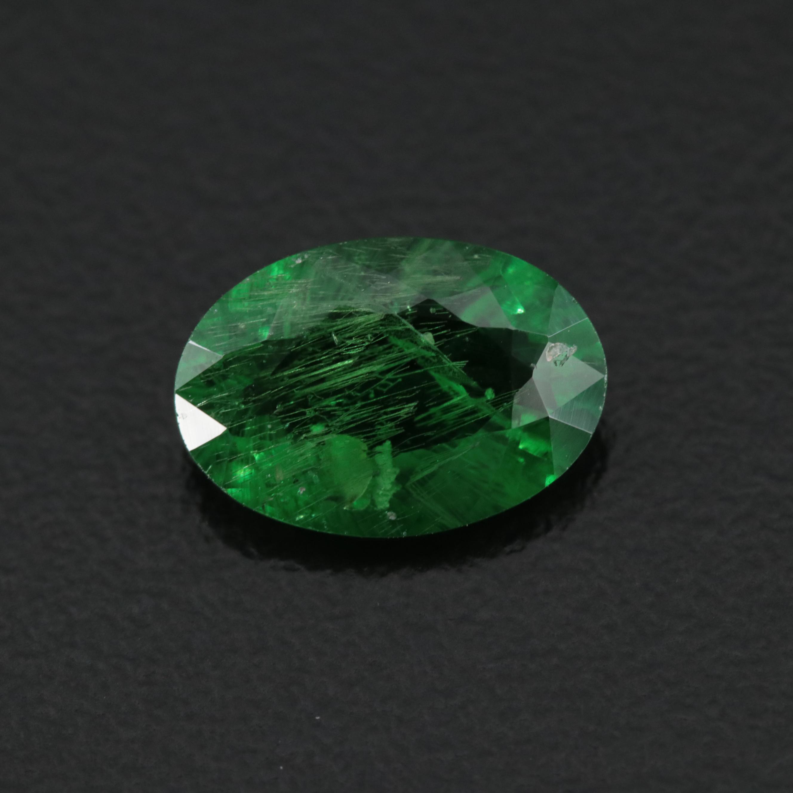 Loose 3.12 CT Tsavorite with GIA Report