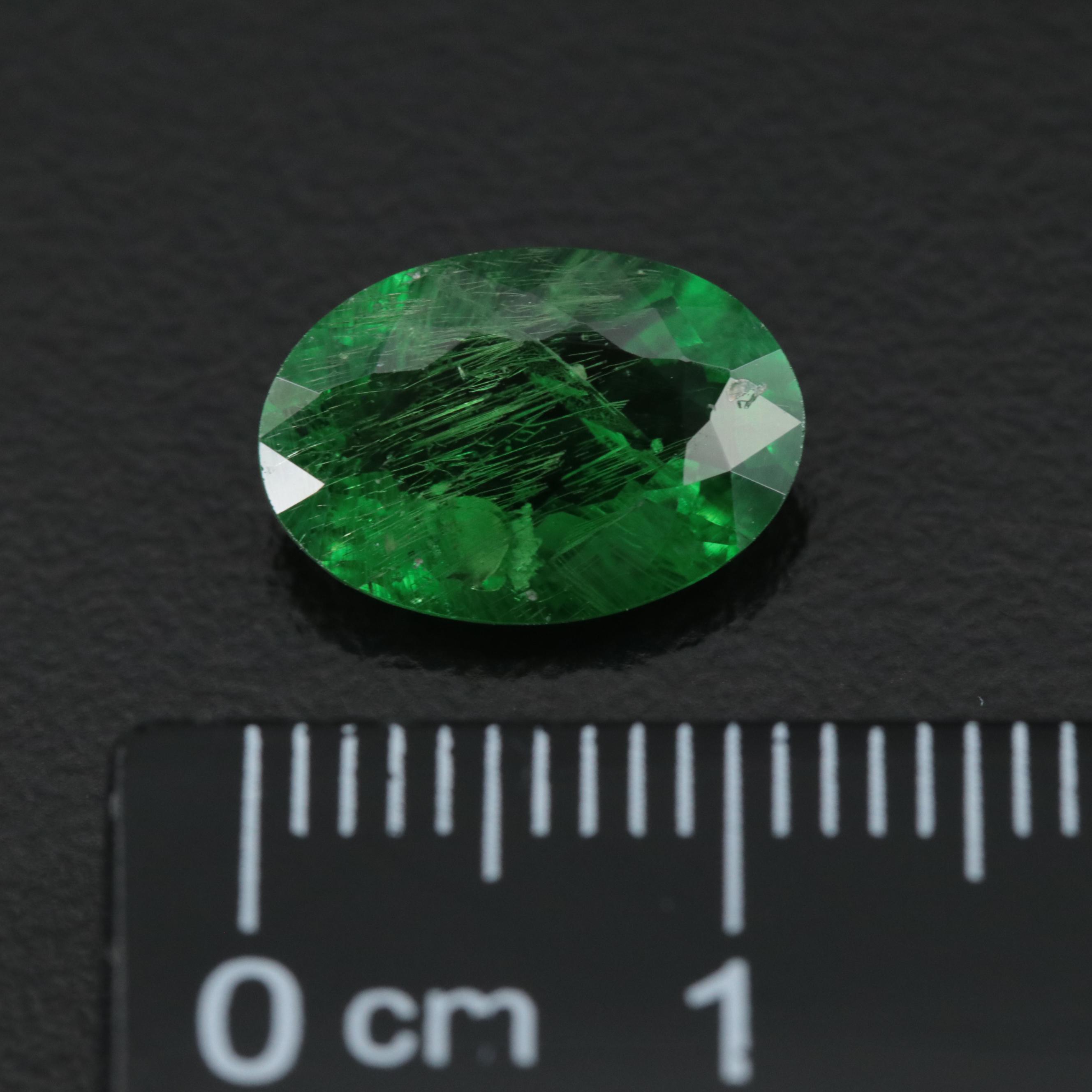 Loose 3.12 CT Tsavorite with GIA Report