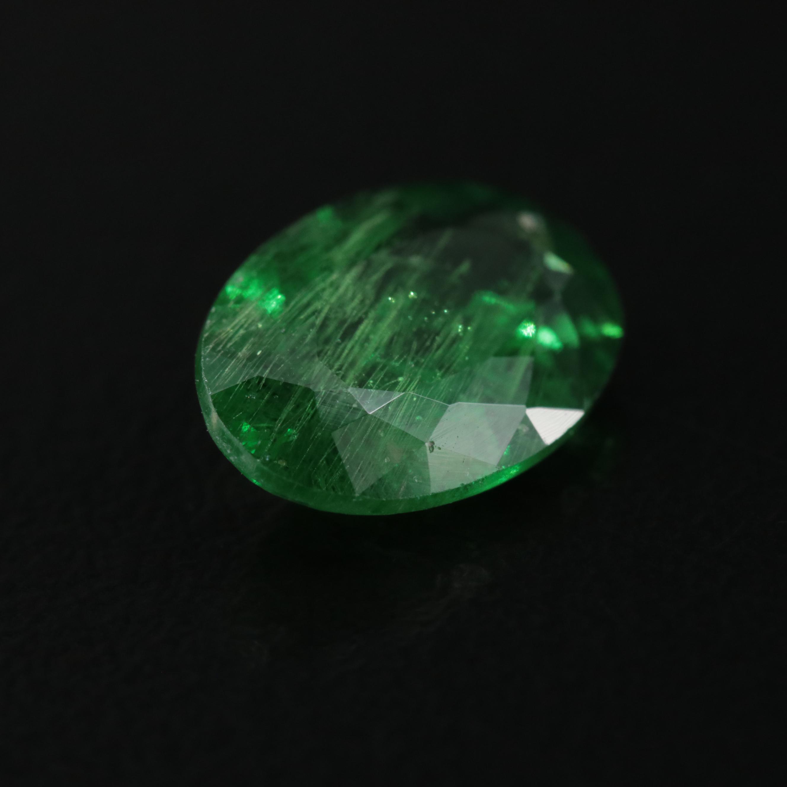 Loose 3.12 CT Tsavorite with GIA Report