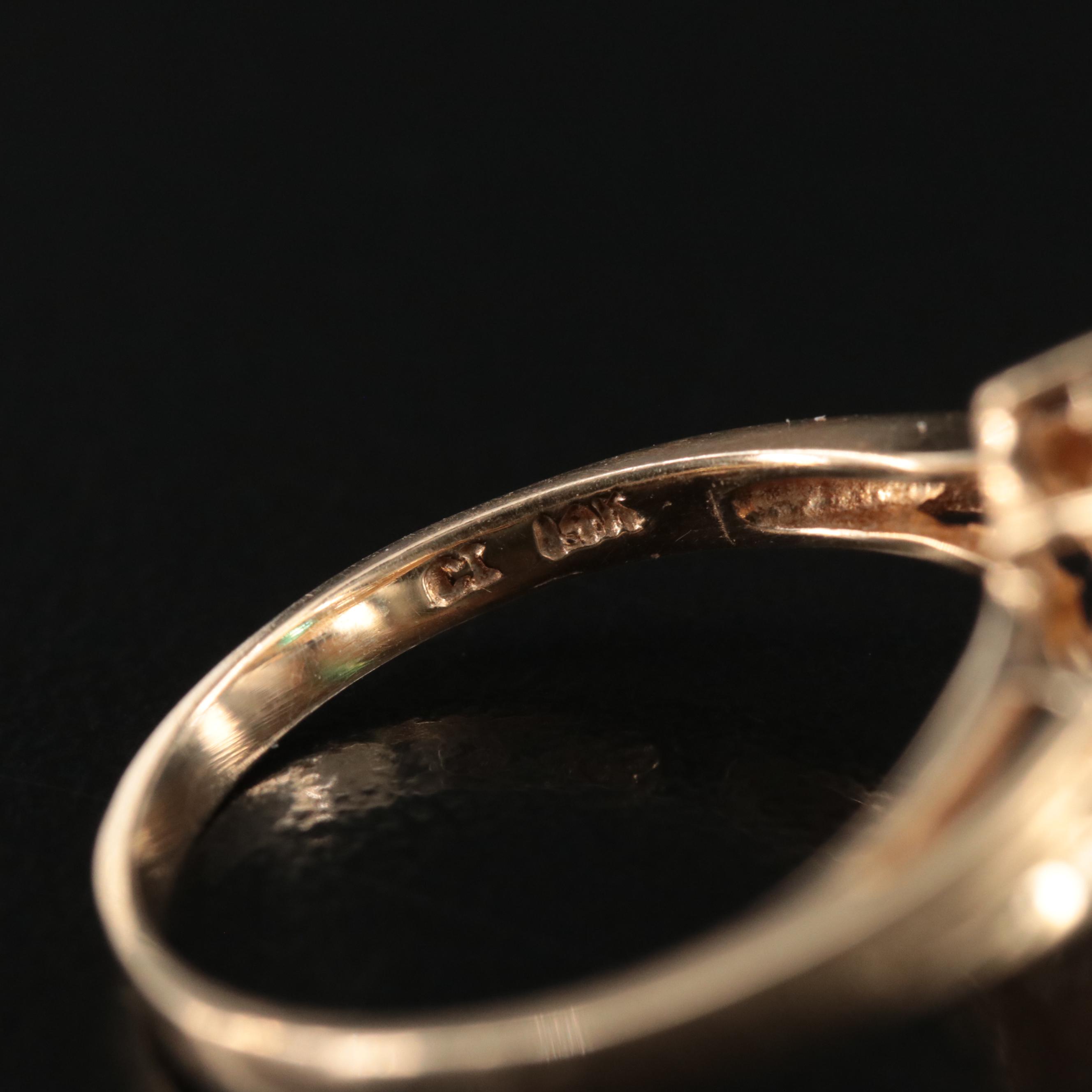 14K Emerald and Diamond Ring