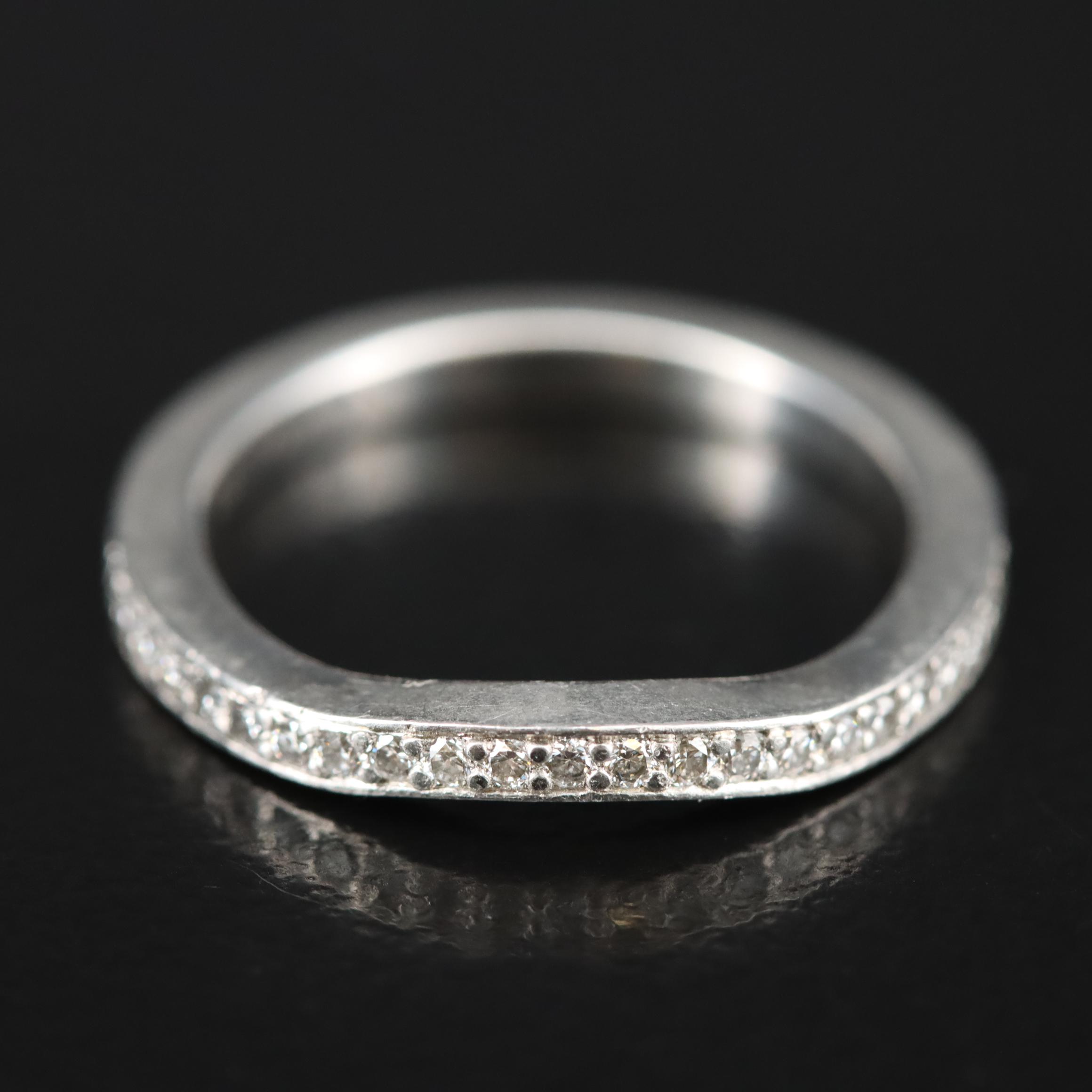 Platinum 0.41 CTW Diamond Contour Band