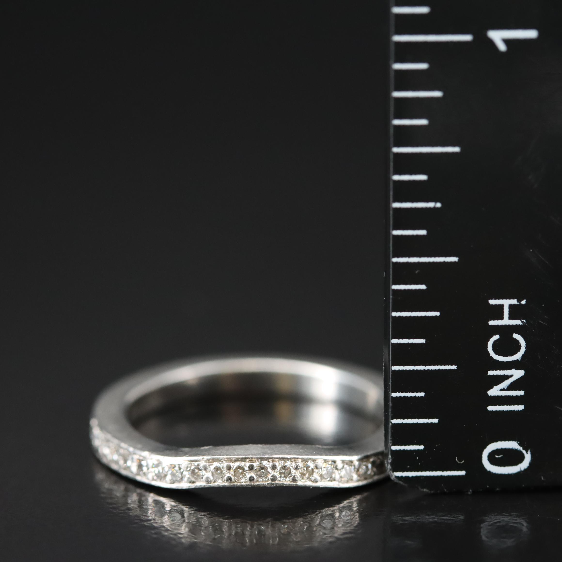 Platinum 0.41 CTW Diamond Contour Band