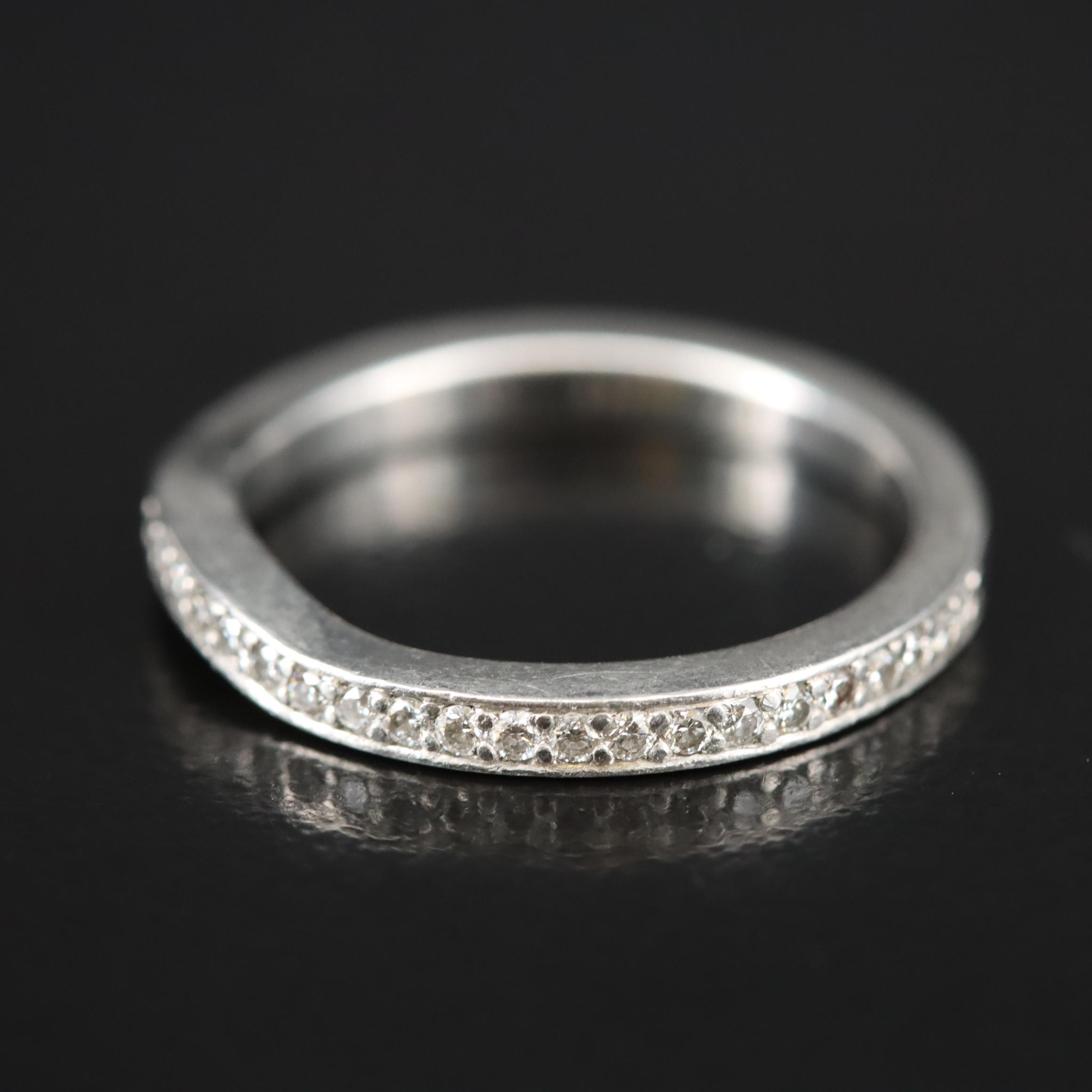 Platinum 0.41 CTW Diamond Contour Band